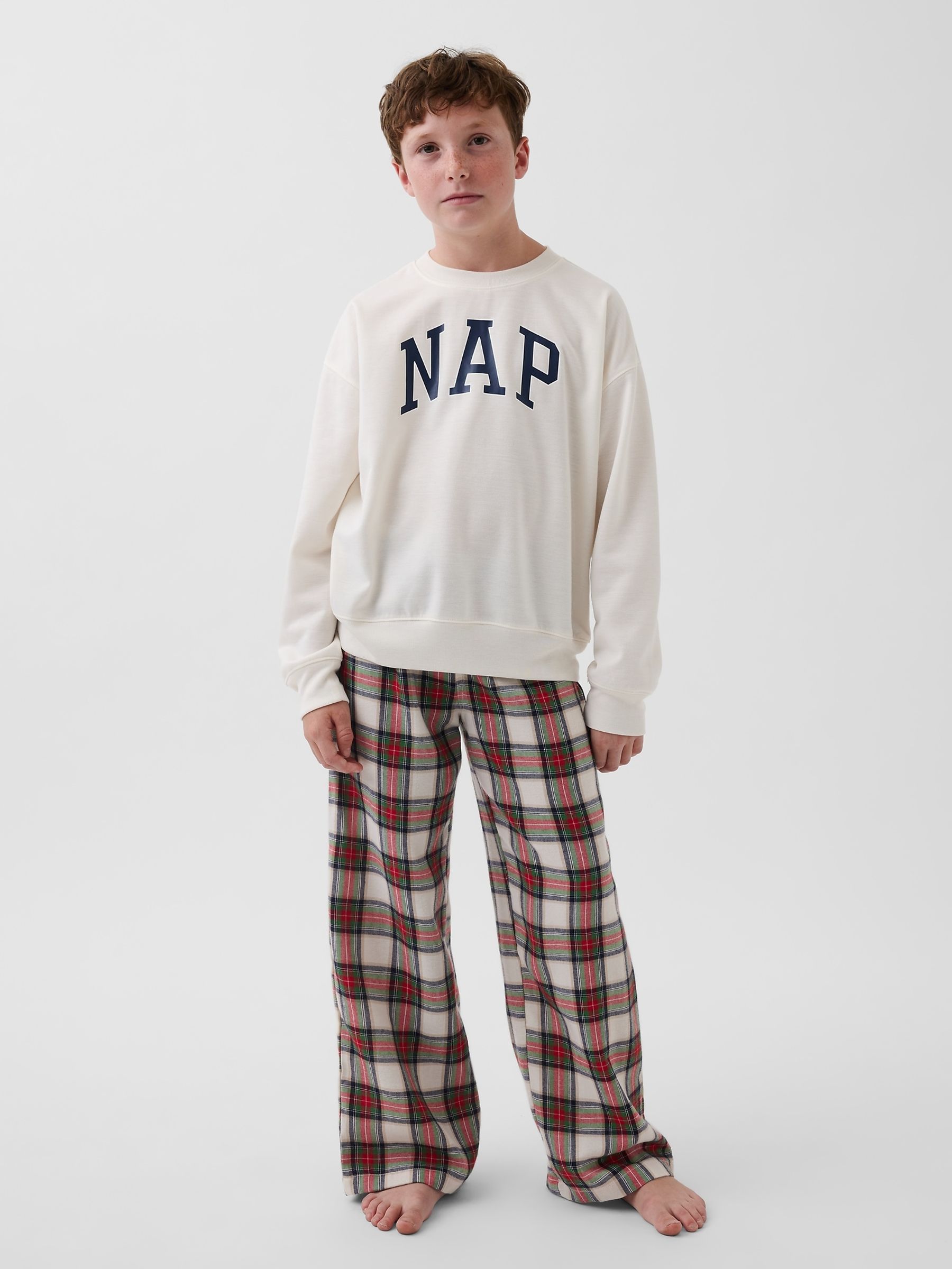 Red & Cream Check Matching Family Flannel Pyjama Bottoms - Image 3 of 6