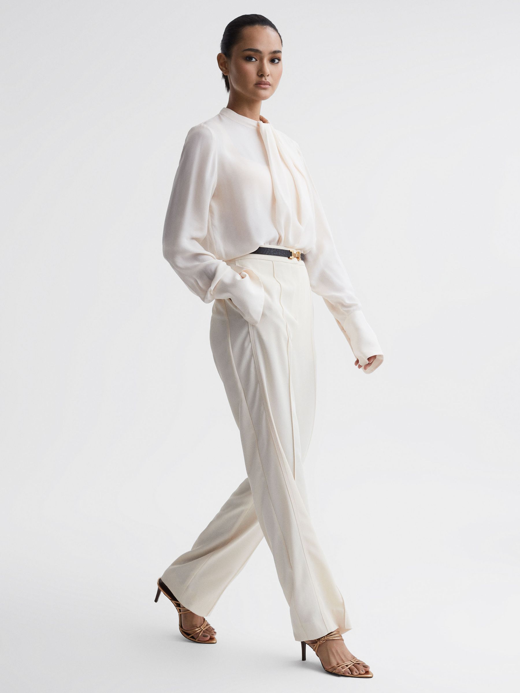 Leather Strappy Heels in Bronze - Image 2 of 10 Leather Strappy Heels in Bronze - Image 2 of 10