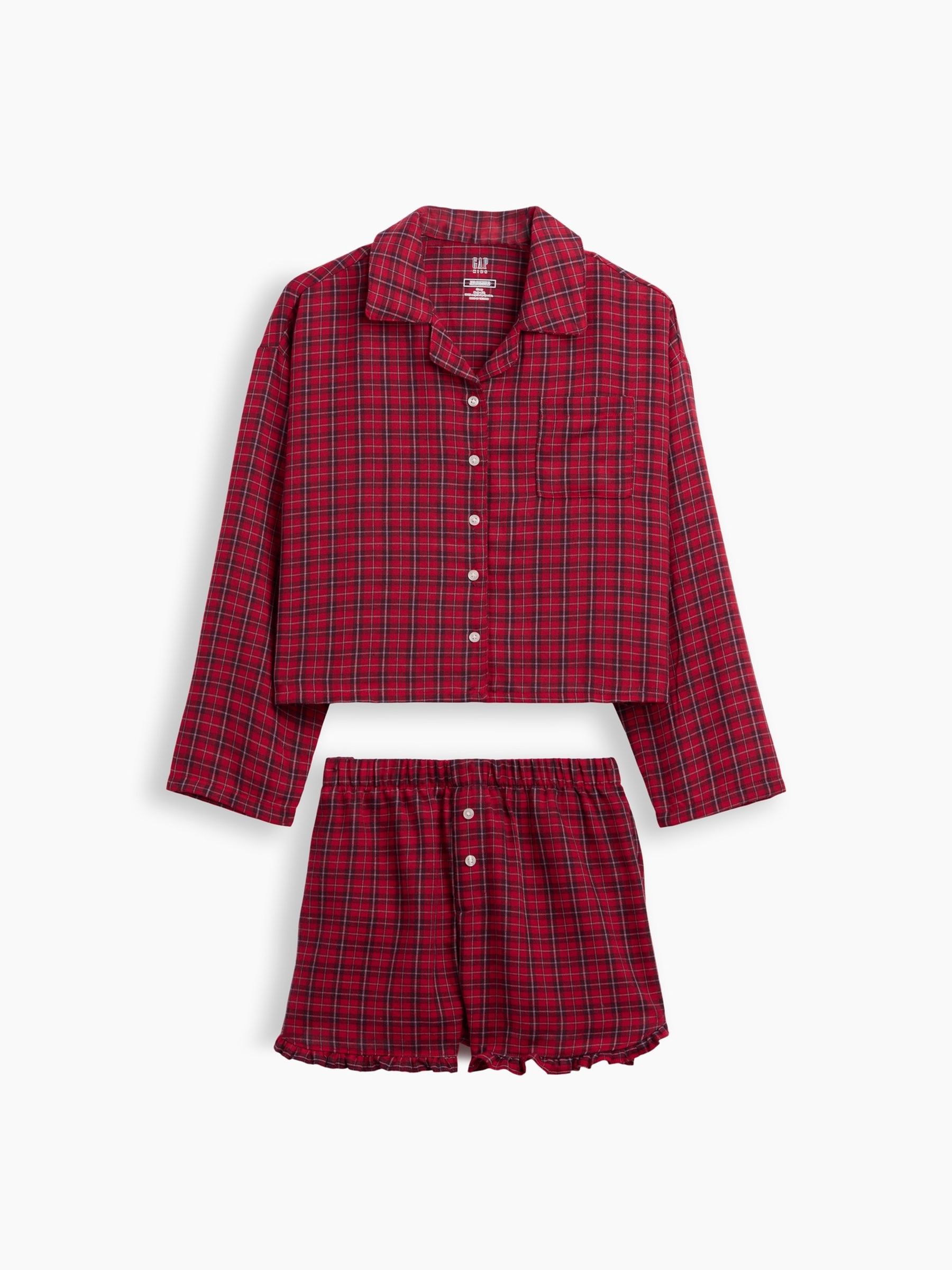Red Check Flannel Pyjamas Short Set - Image 2 of 4