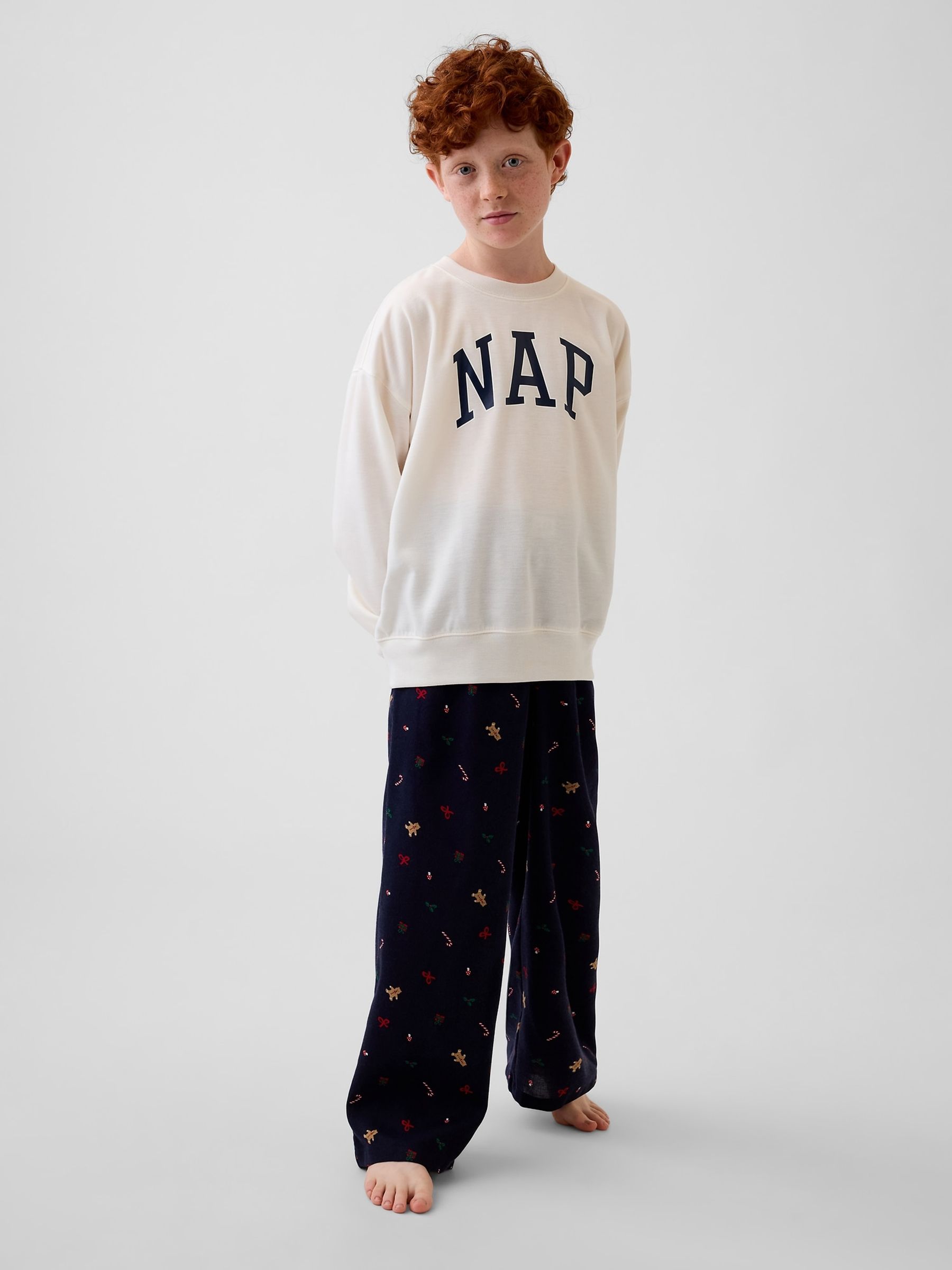 Navy Gingerbread Matching Family Flannel Pyjama Bottoms - Image 2 of 6 Navy Gingerbread Matching Family Flannel Pyjama Bottoms - Image 2 of 6