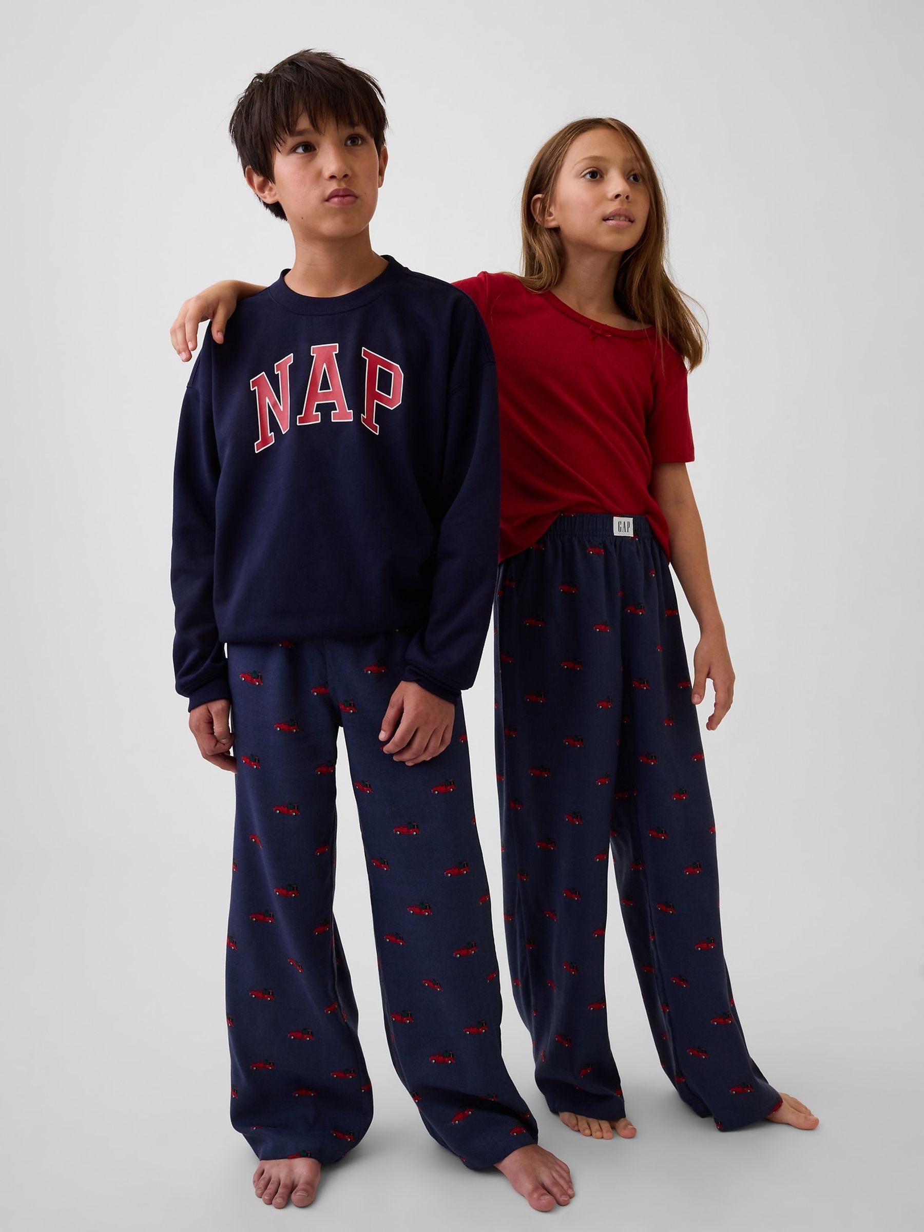 Navy Christmas Truck Matching Family Flannel Pyjama Bottoms - Image 1 of 6