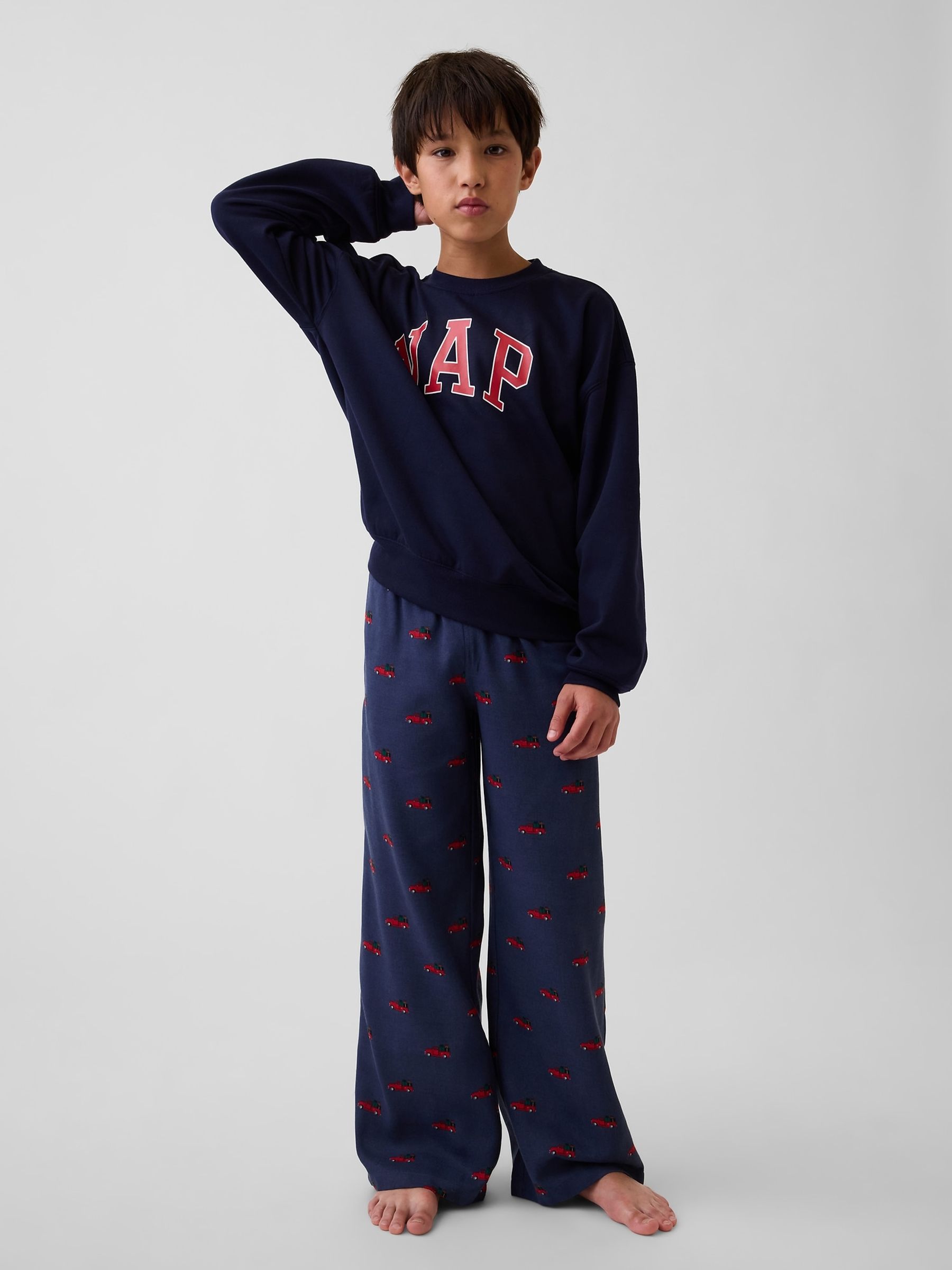 Navy Christmas Truck Matching Family Flannel Pyjama Bottoms - Image 2 of 6