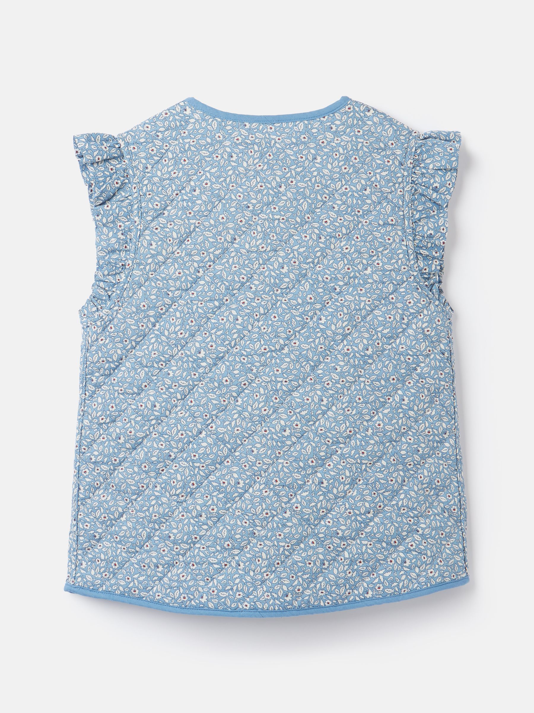Girls' Raye Blue Floral Reversible Print Quilted Gilet - Image 2 of 5