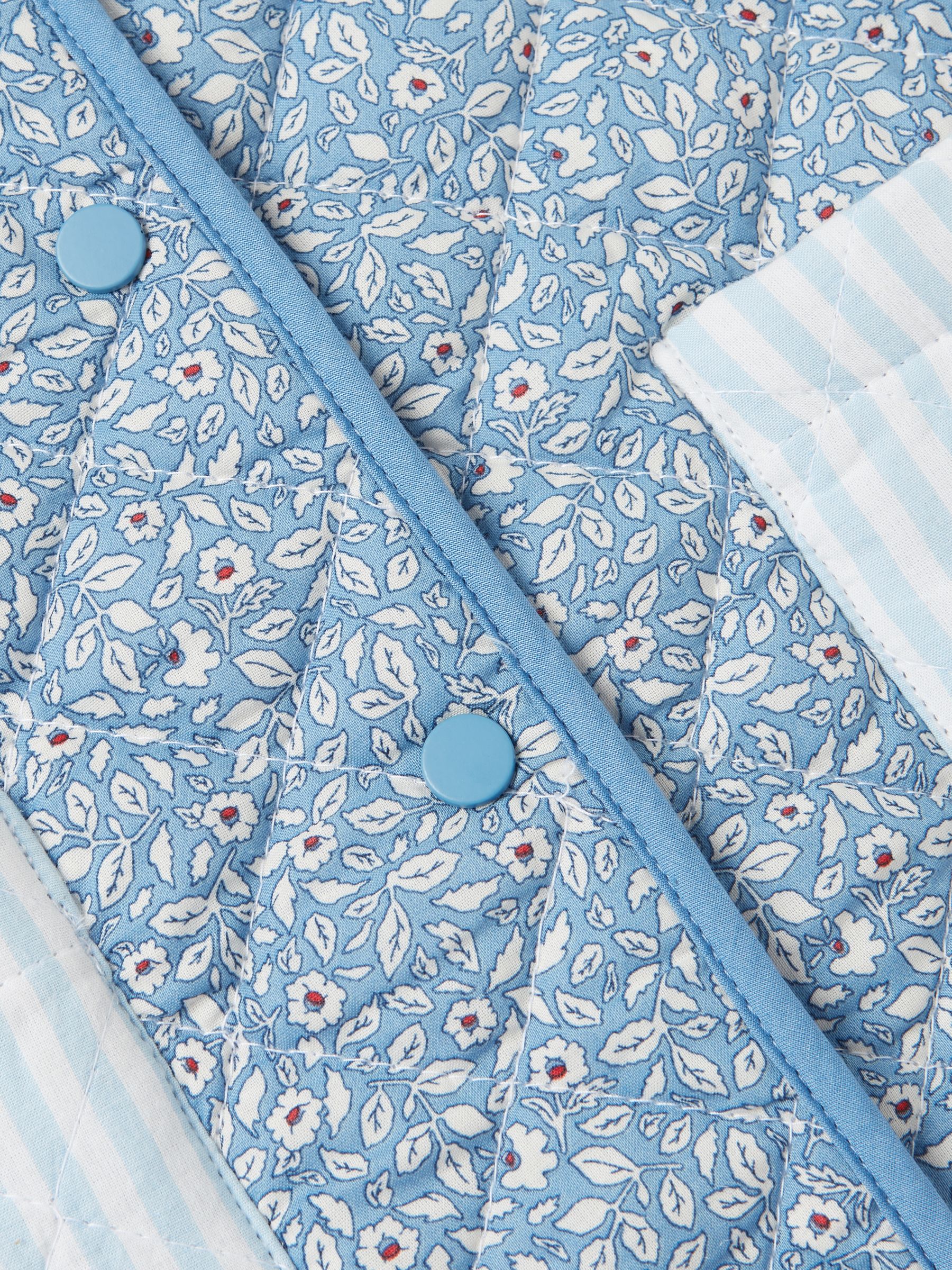 Girls' Raye Blue Floral Reversible Print Quilted Gilet - Image 5 of 5
