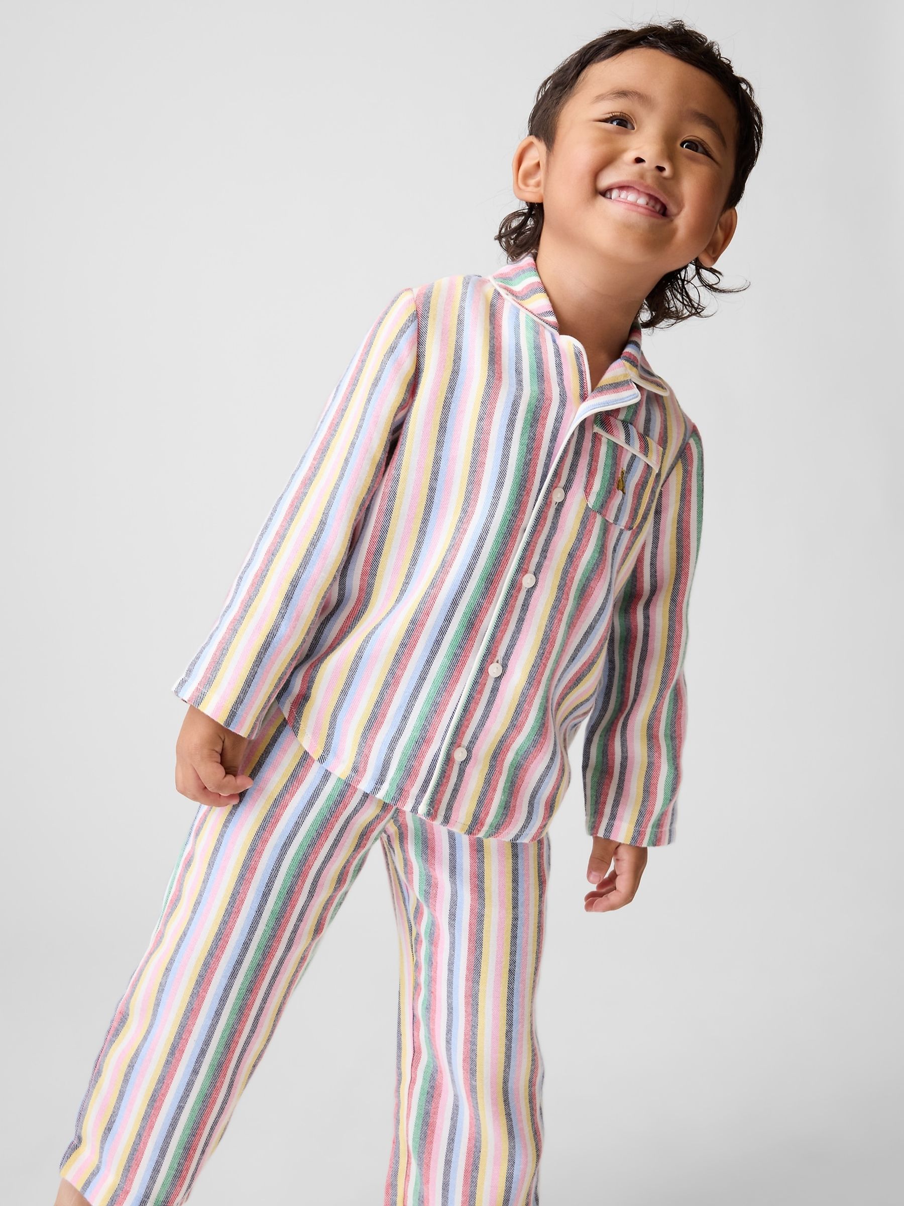 Multi Stripe Matching Family Flannel Pyjamas Set - Image 3 of 6