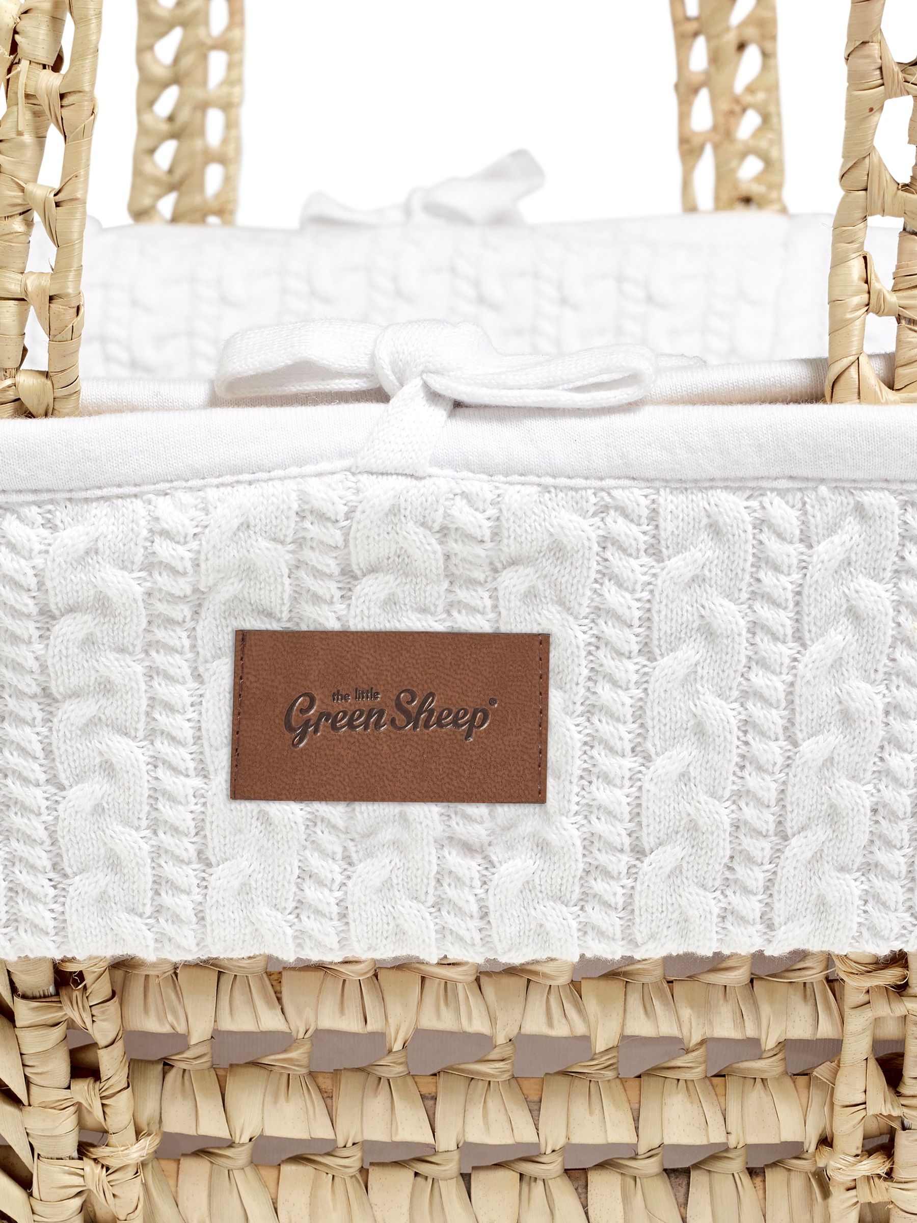 The Little Green Sheep White Moses Basket and Mattress - Image 4 of 5