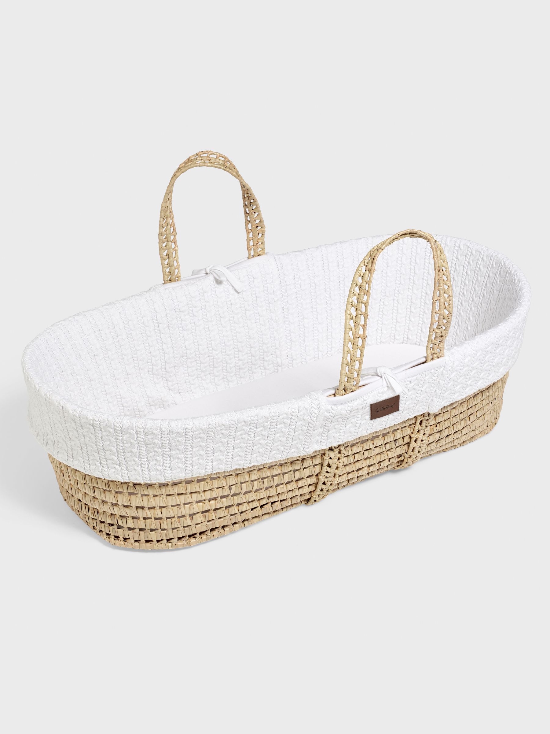 The Little Green Sheep White Moses Basket and Mattress - Image 5 of 5