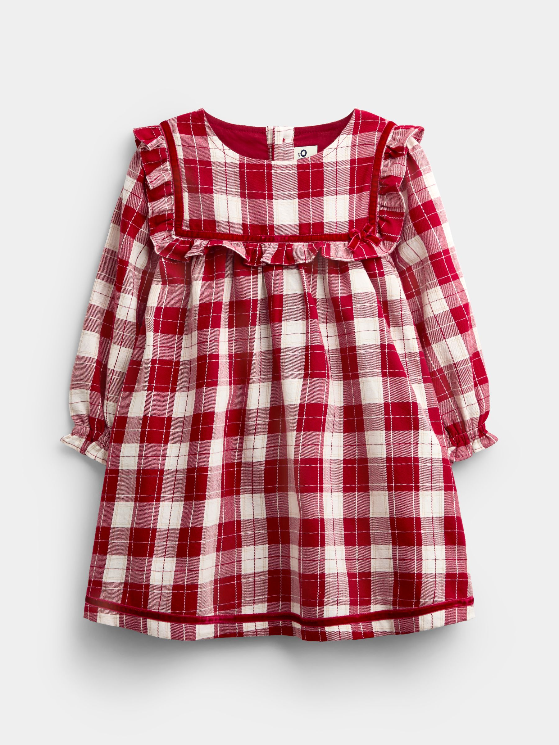 Burgundy Red Tartan Baby Dress & Knickers Set - Image 2 of 7