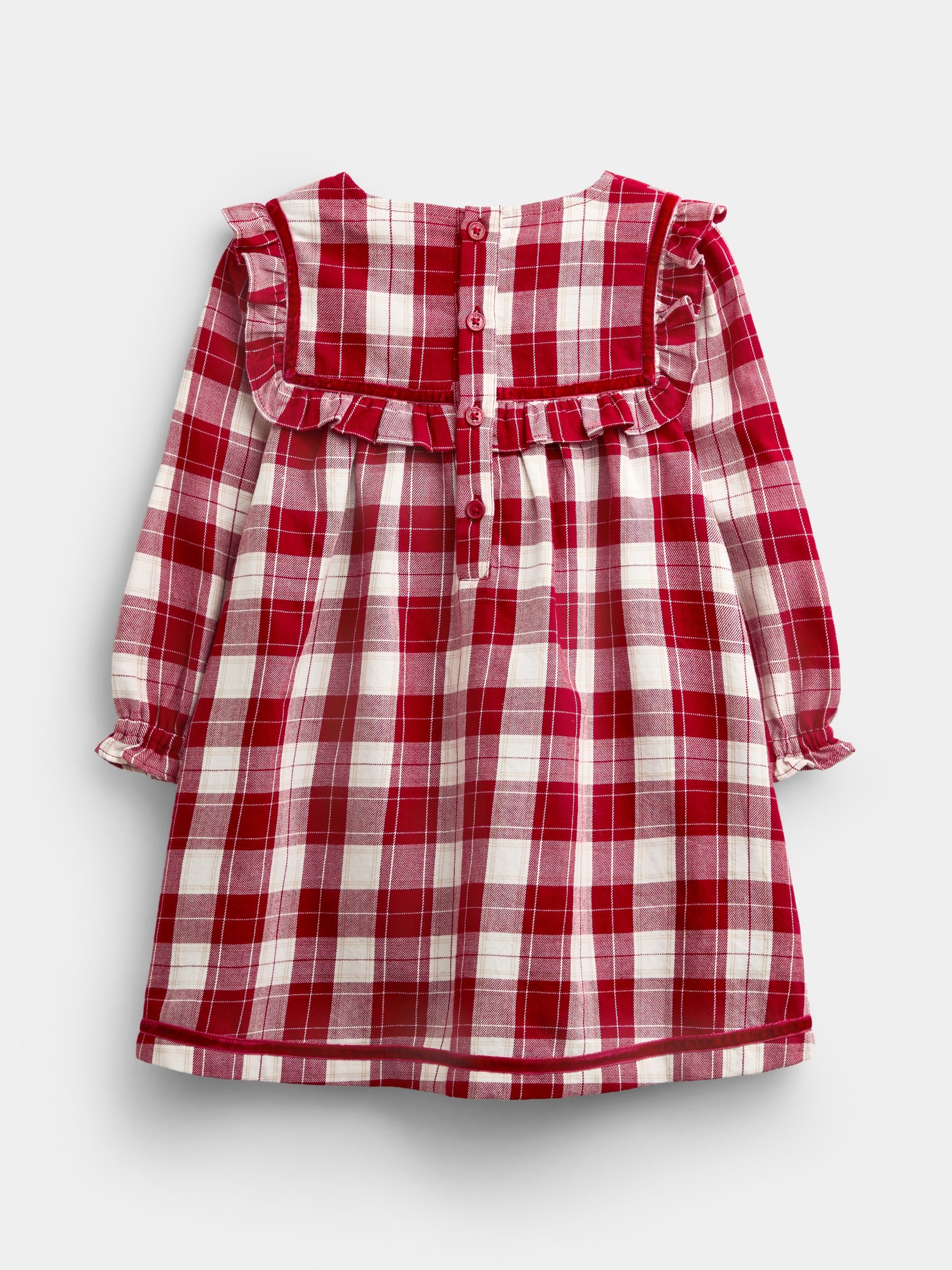 Burgundy Red Tartan Baby Dress & Knickers Set - Image 3 of 7