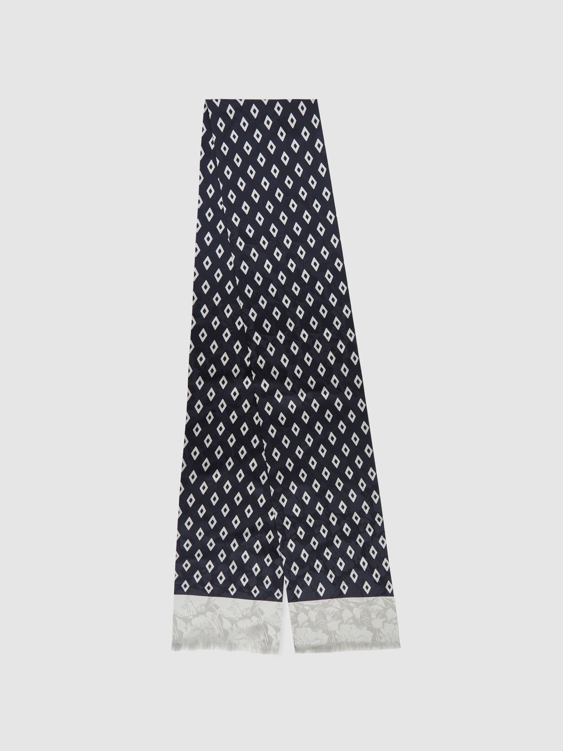 Silk Jacquard Scarf in Midnight - Image 1 of 4