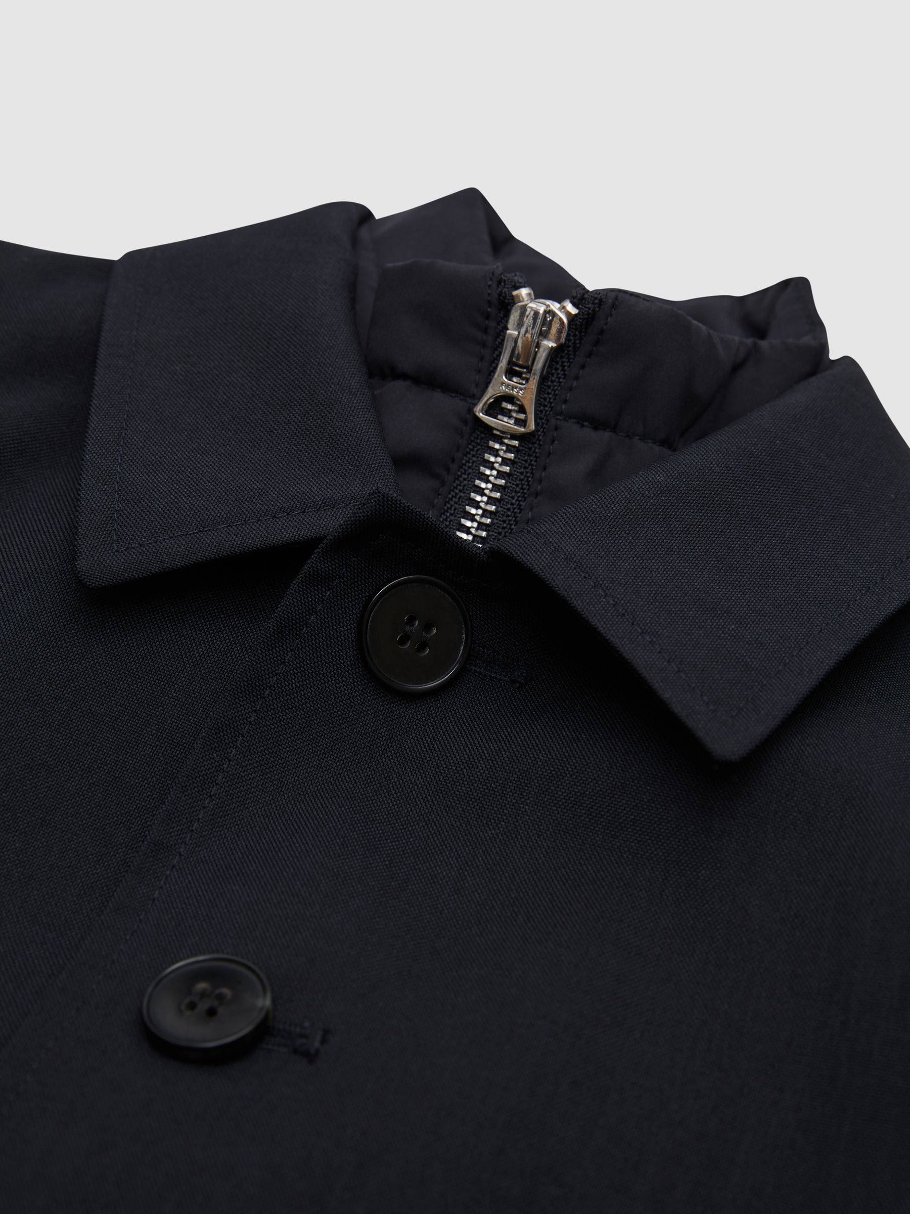 3-9 yrs Trench With Funnel-Neck Insert in Navy - Image 6 of 6