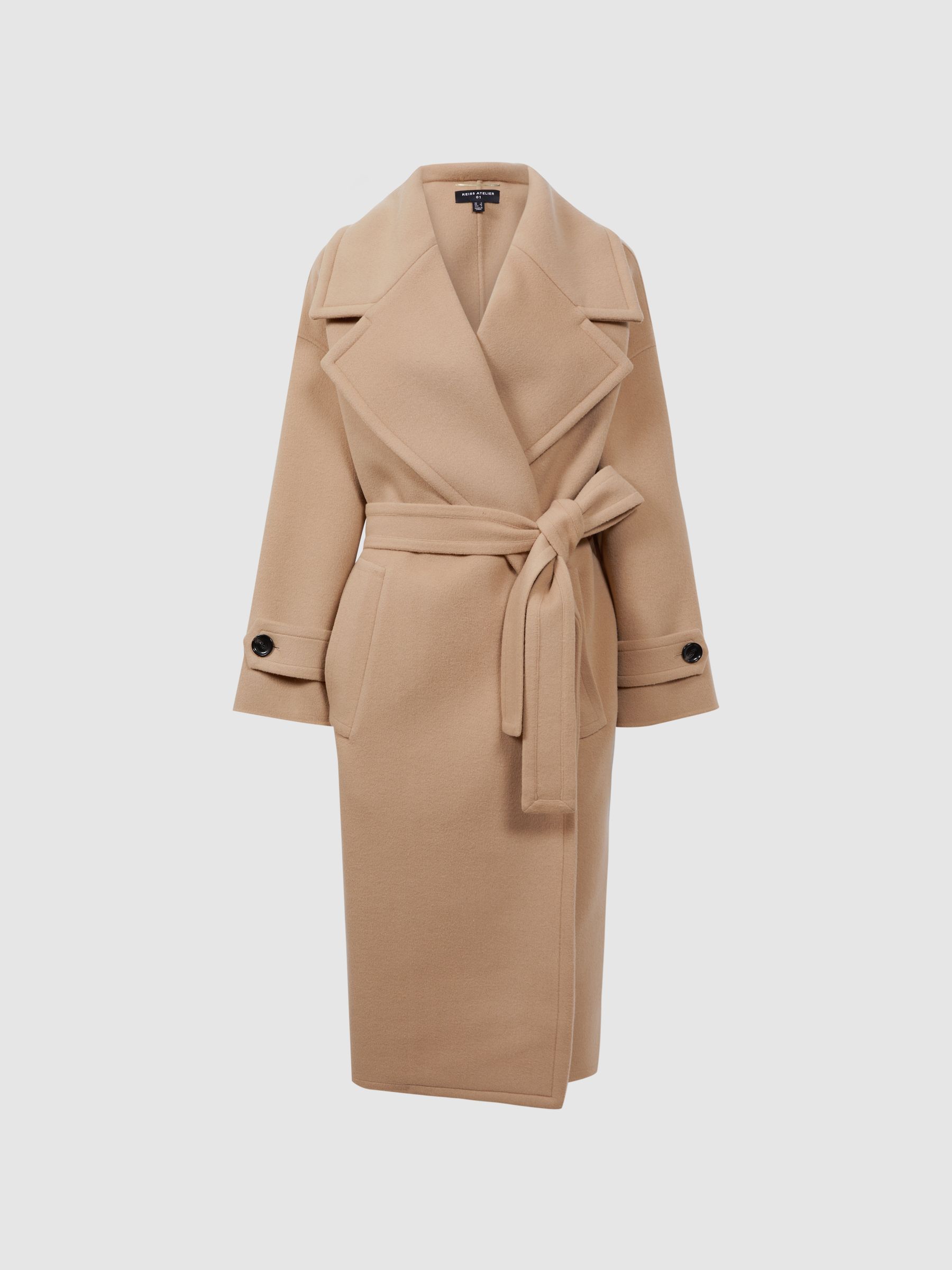 Atelier Wool-Cashmere Blindseam Coat in Camel - Image 2 of 7 Atelier Wool-Cashmere Blindseam Coat in Camel - Image 2 of 7