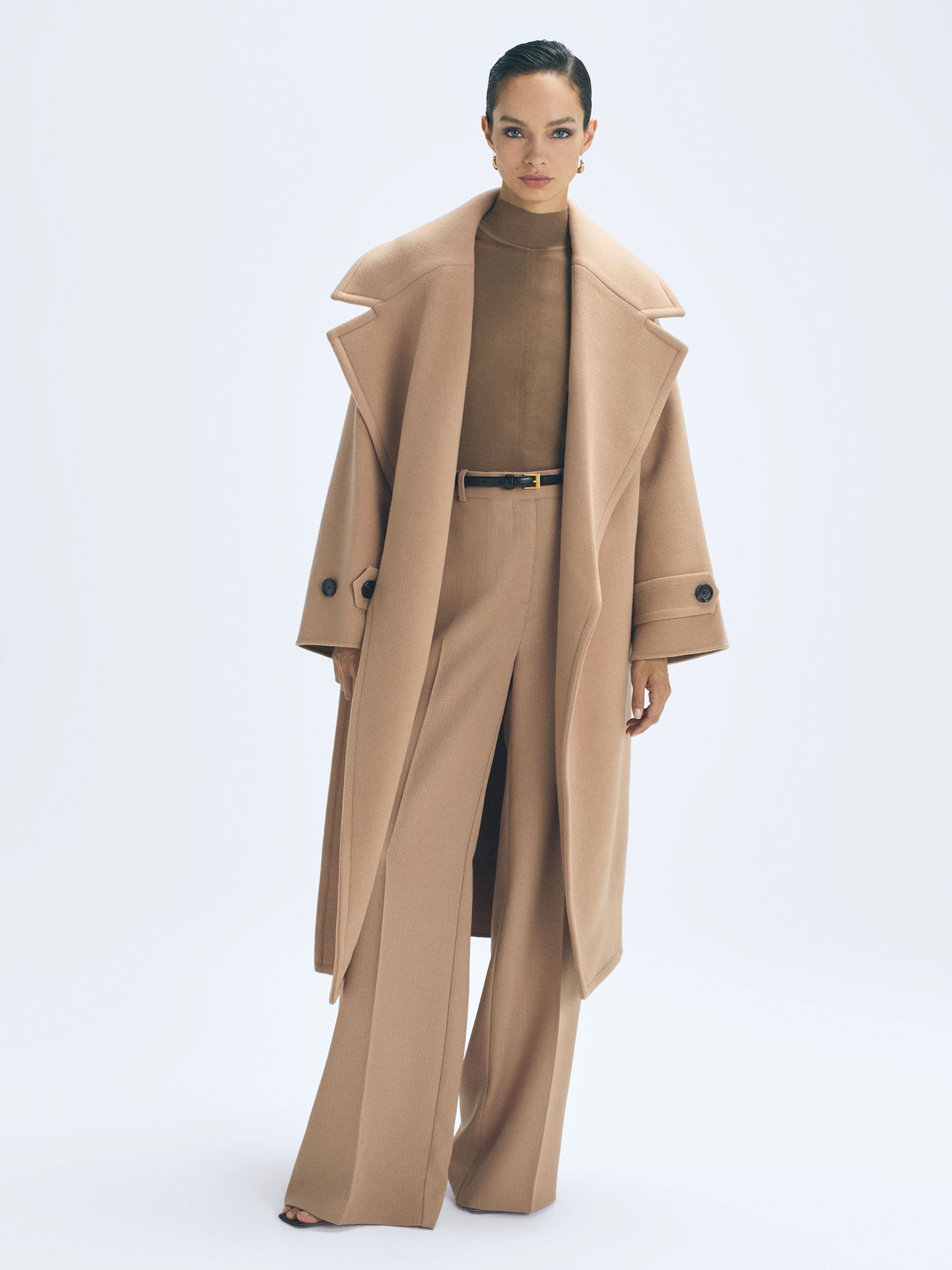 Atelier Wool-Cashmere Blindseam Coat in Camel - Image 3 of 7