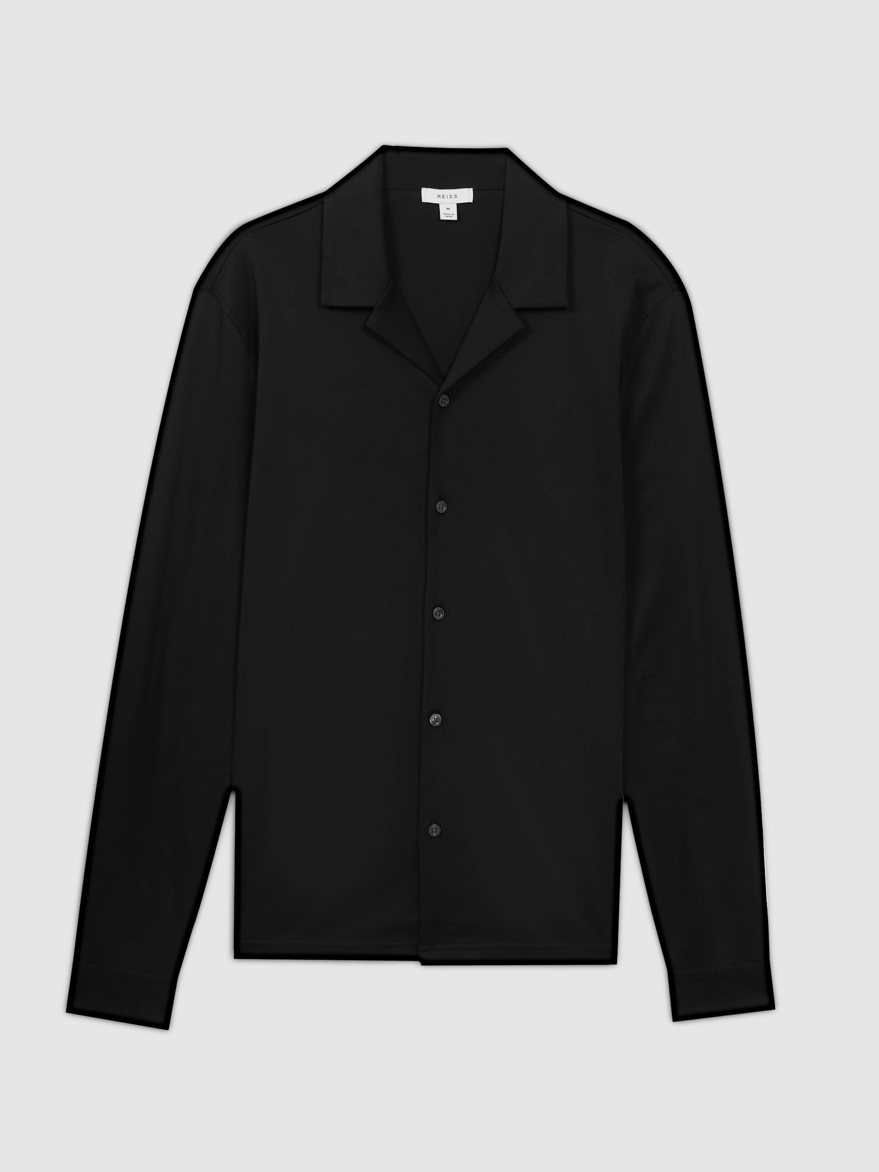 Mercerised Cotton Long Sleeve Shirt in Black - Image 11 of 11