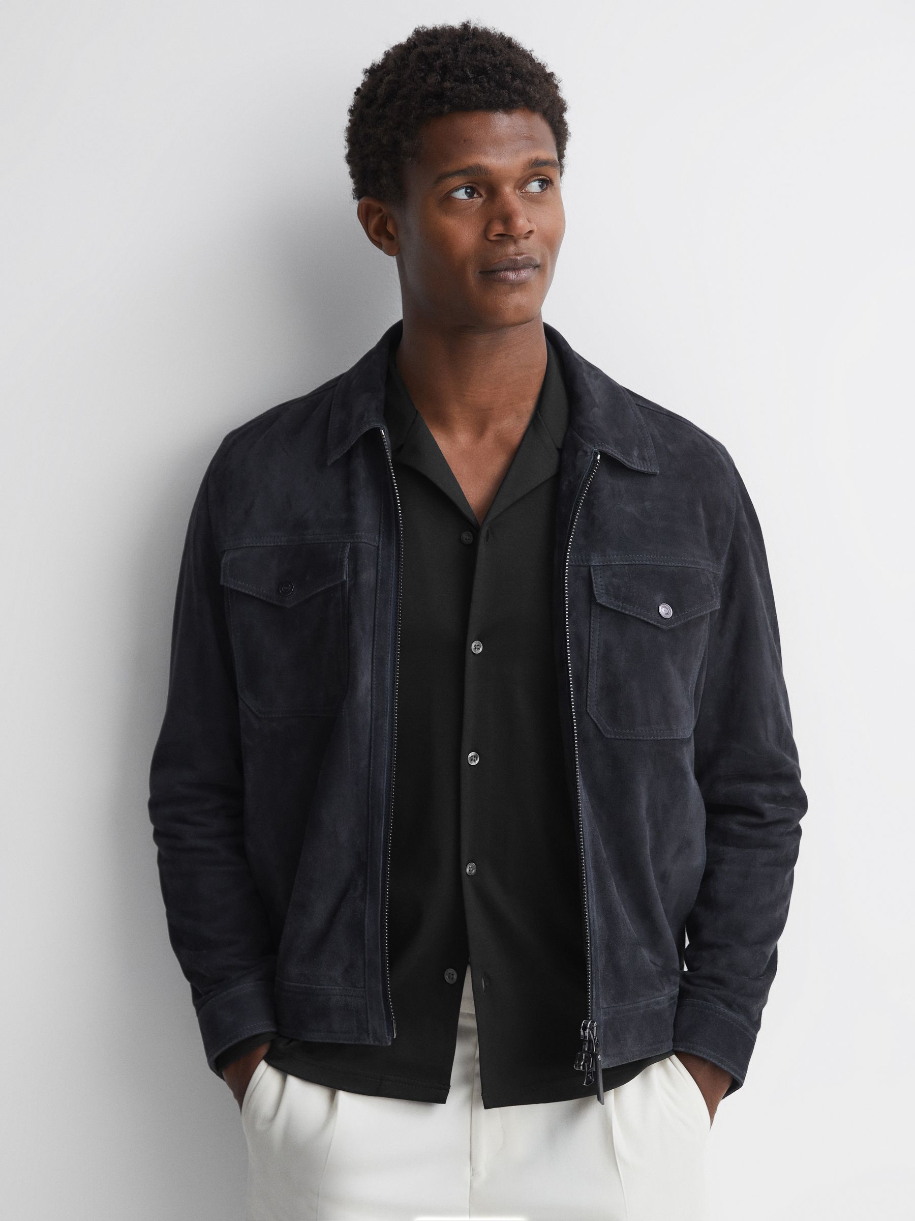Mercerised Cotton Long Sleeve Shirt in Black - Image 6 of 11