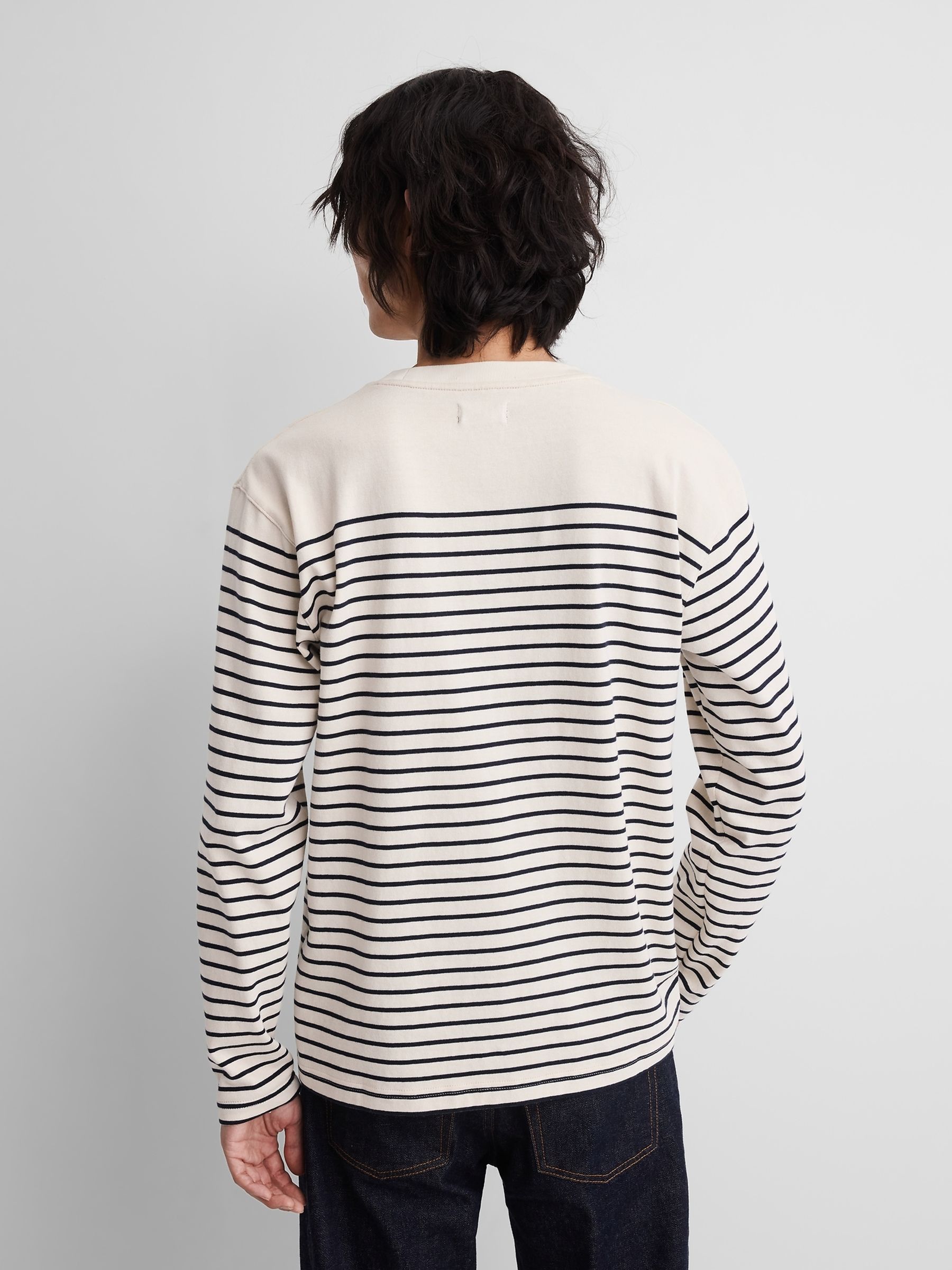 Gap x A.P.C. Cream Stripe Long Sleeve T-Shirt - Image 2 of 6