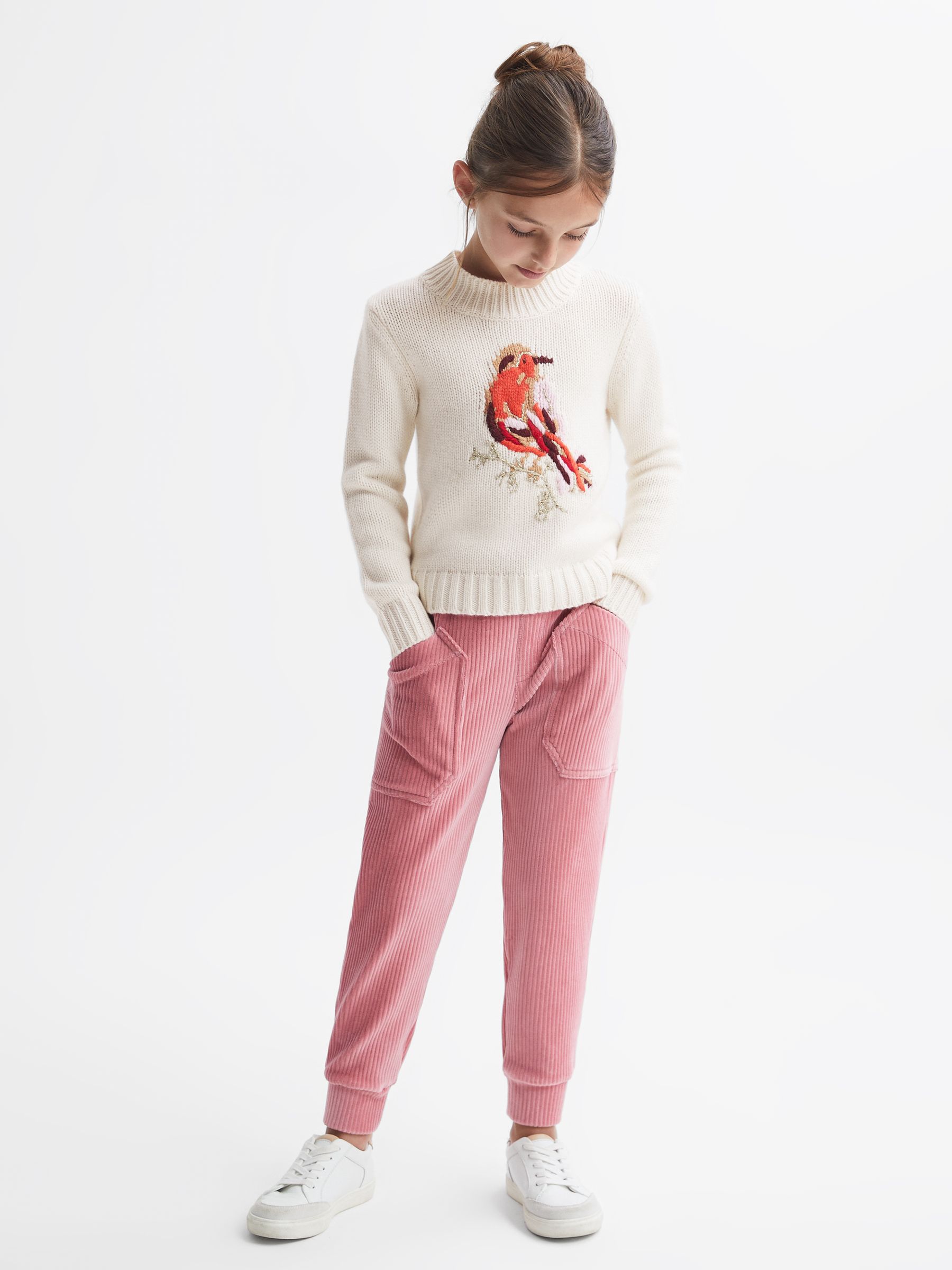 4-9 yrs Casual Knitted Robin Jumper in Ivory - Image 3 of 6