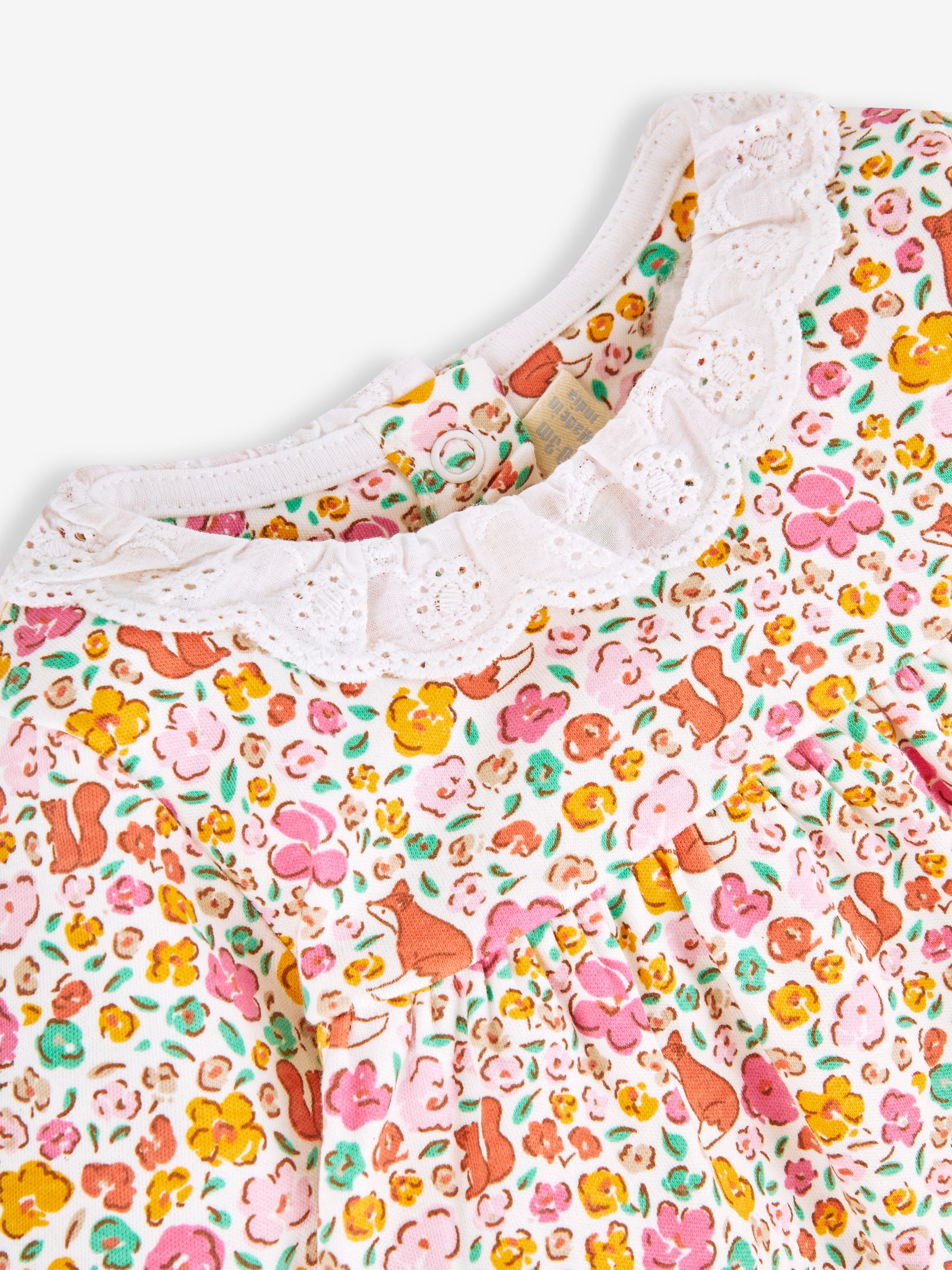 Cream Girls' Pretty Fox Floral Tunic With Collar & Leggings Set - Image 3 of 6