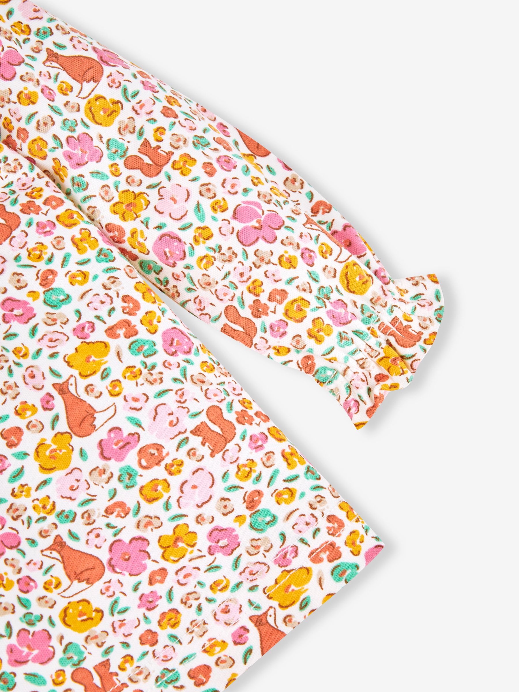 Cream Girls' Pretty Fox Floral Tunic With Collar & Leggings Set - Image 4 of 6