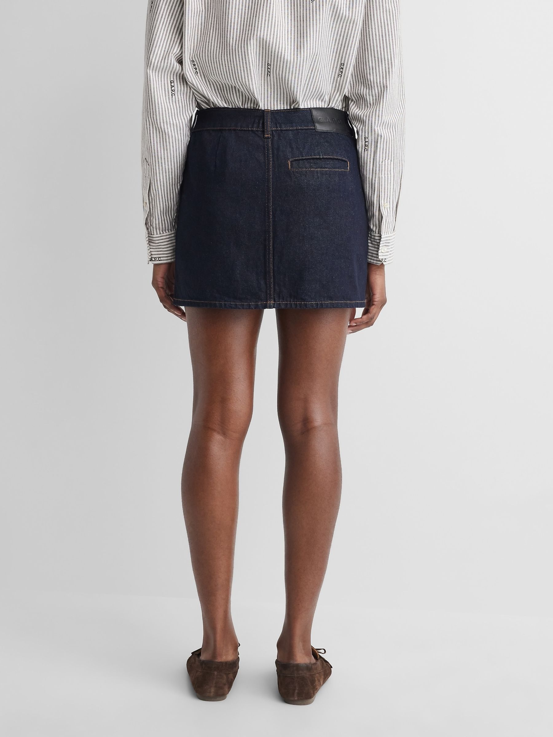 Gap x A.P.C. Dark Wash Denim Mini Skirt - Image 3 of 7