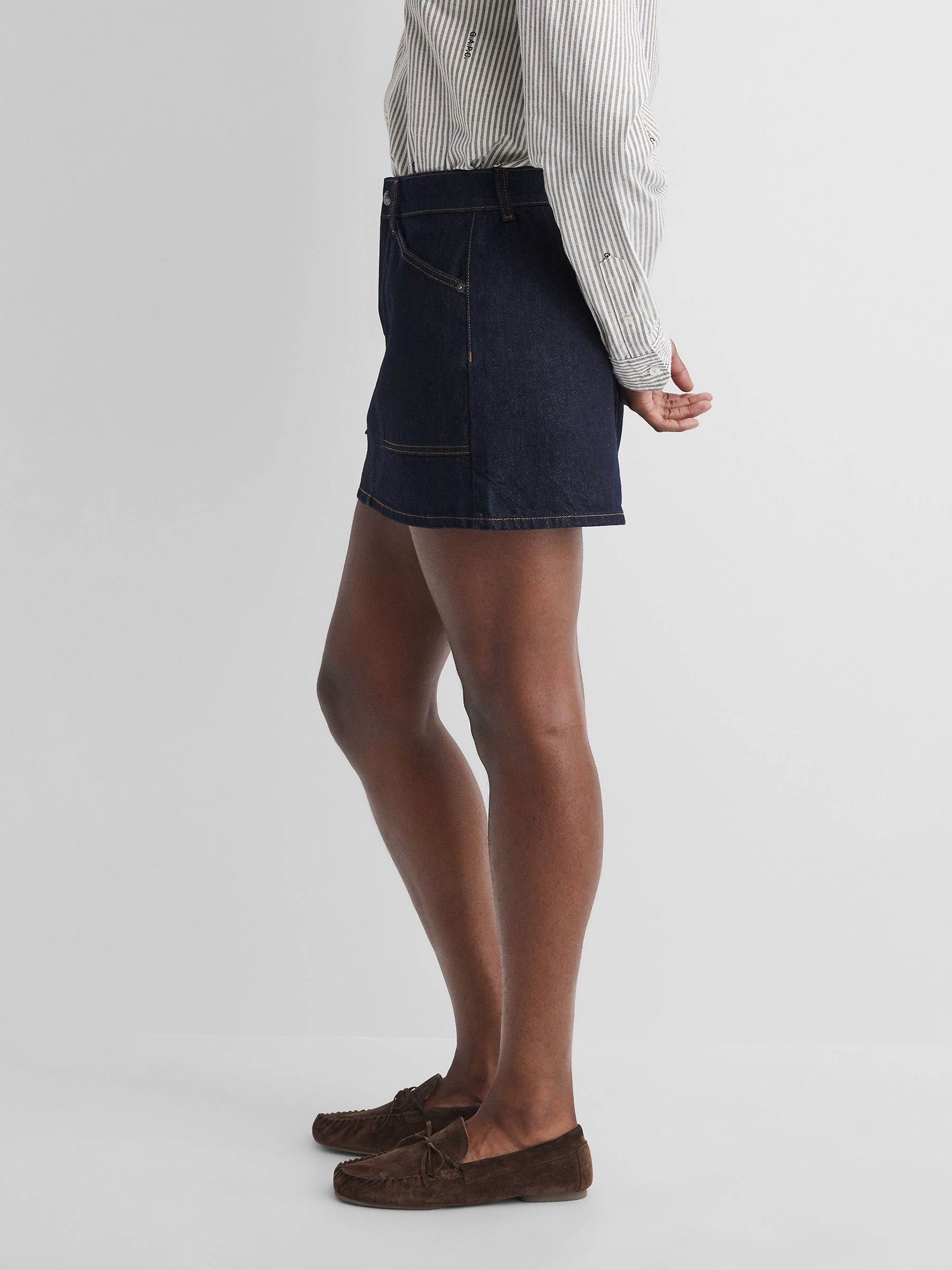 Gap x A.P.C. Dark Wash Denim Mini Skirt - Image 4 of 7