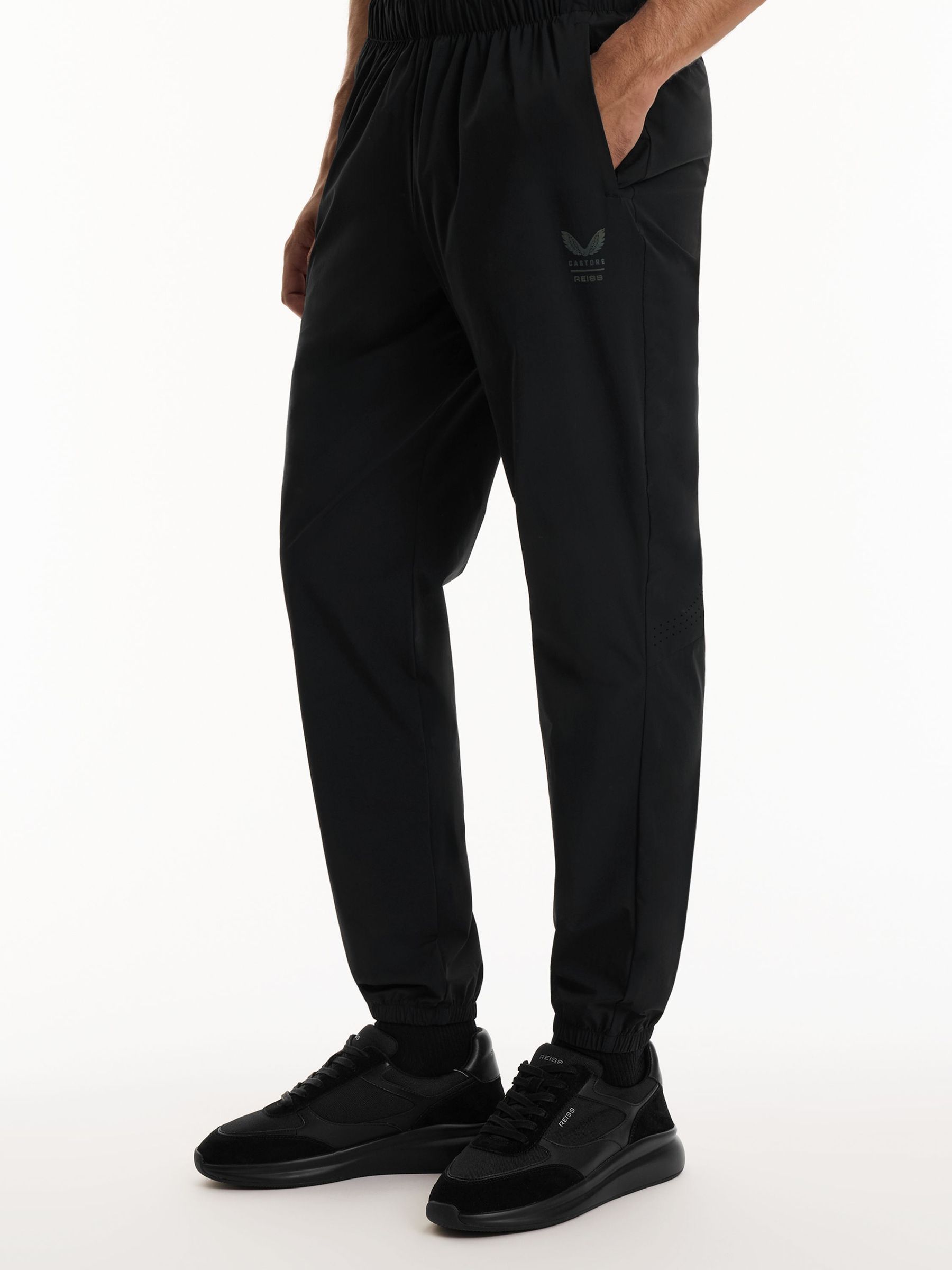Reiss | Castore Technical Woven Cuffed Joggers in Black - Image 3 of 8
