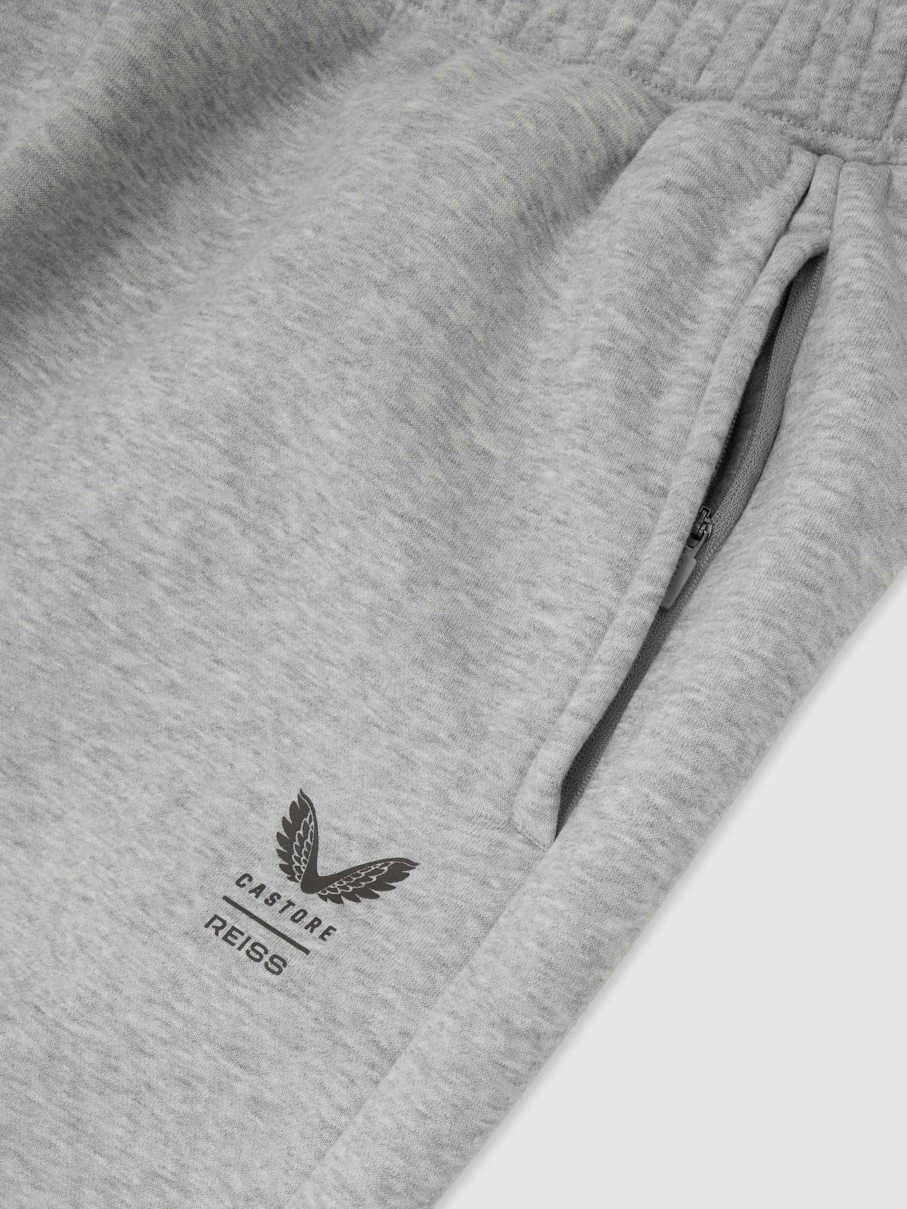 Reiss | Castore Relaxed-Fit Fleece Joggers in Light Grey - Image 6 of 7
