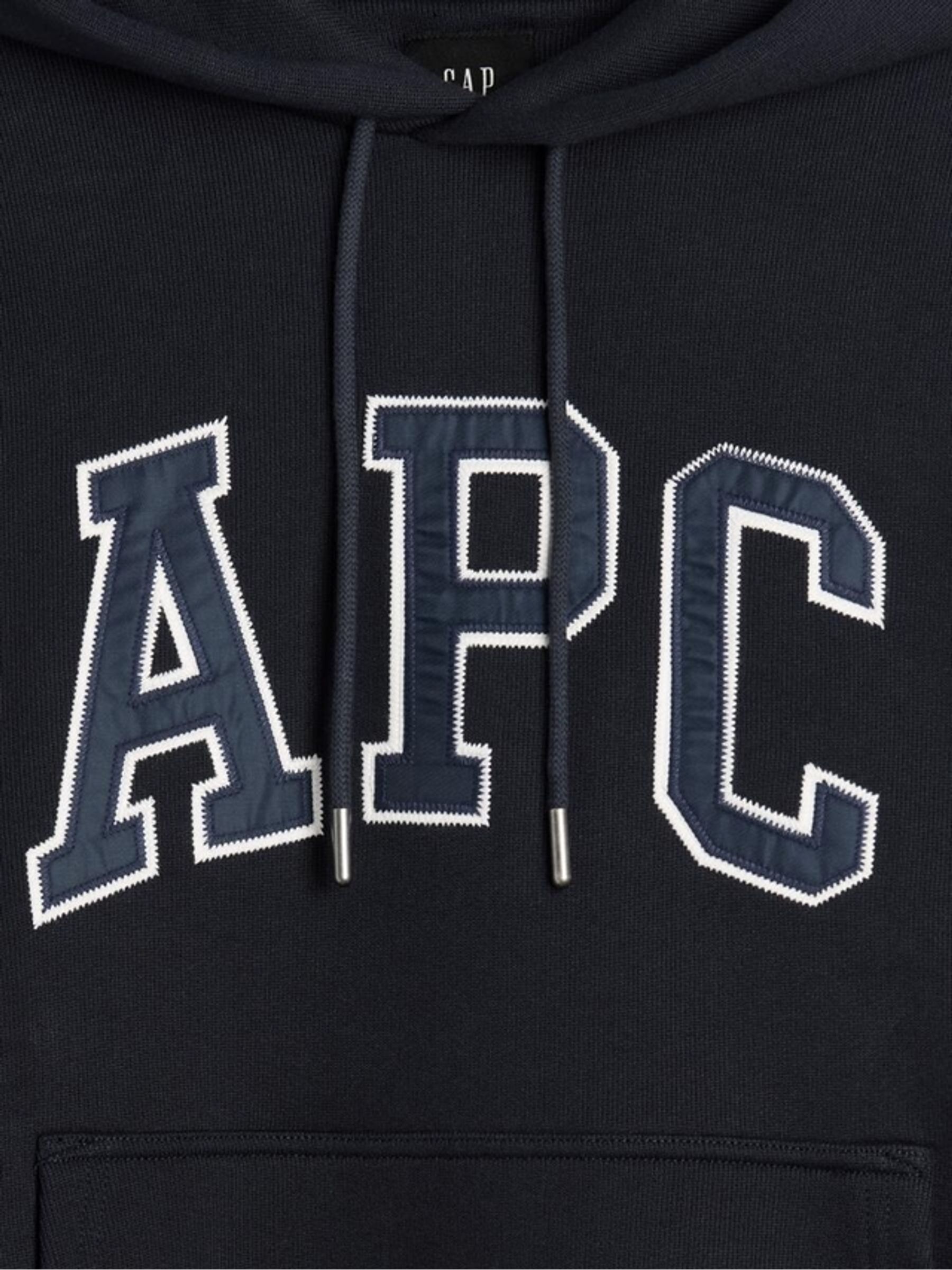 Gap x A.P.C. Black Extra Heavyweight Logo Hoodie - Image 6 of 9