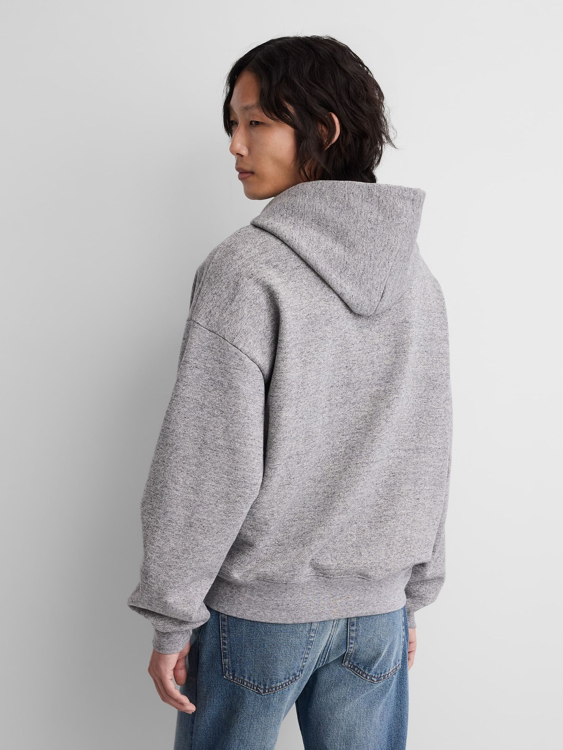 Gap x A.P.C. Grey Extra Heavyweight Logo Hoodie - Image 4 of 8