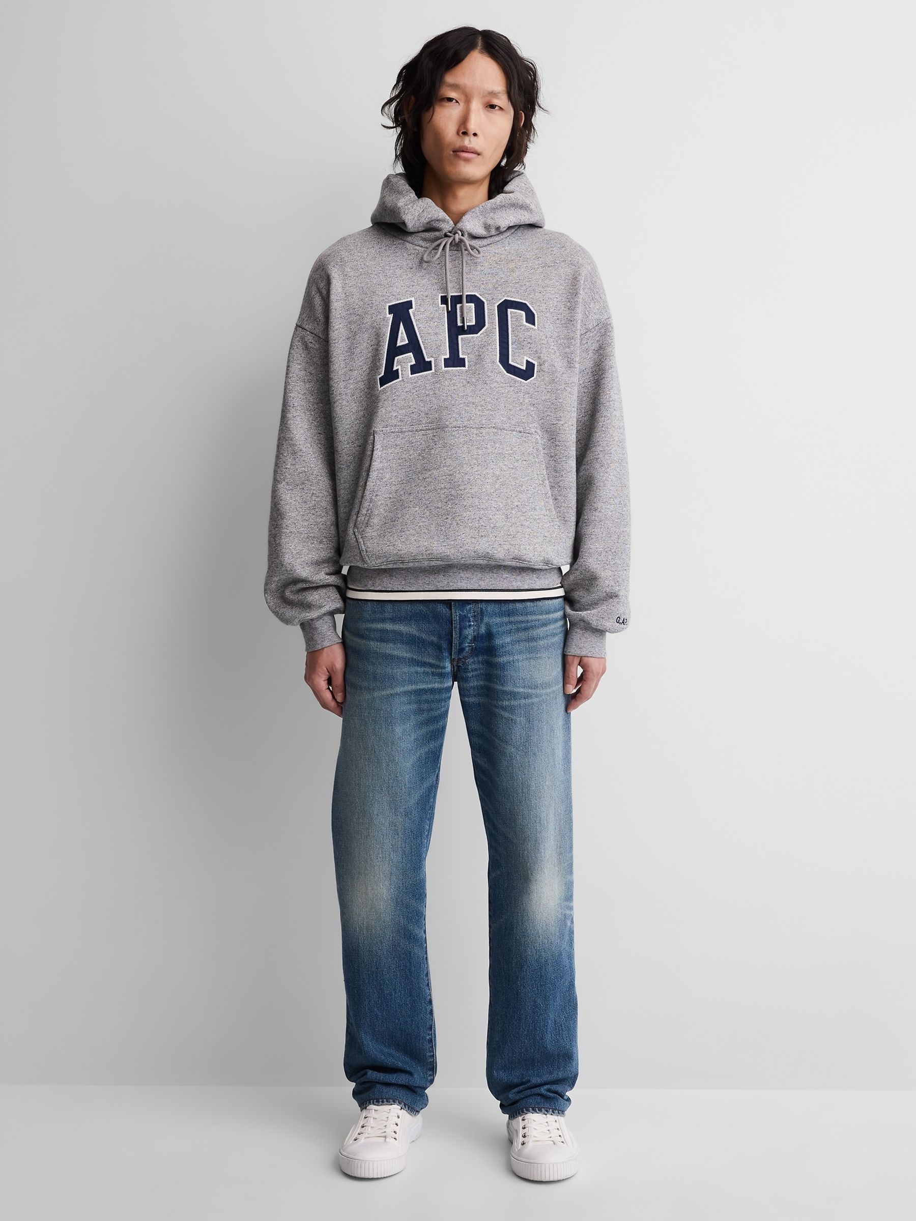 Gap x A.P.C. Grey Extra Heavyweight Logo Hoodie - Image 5 of 8