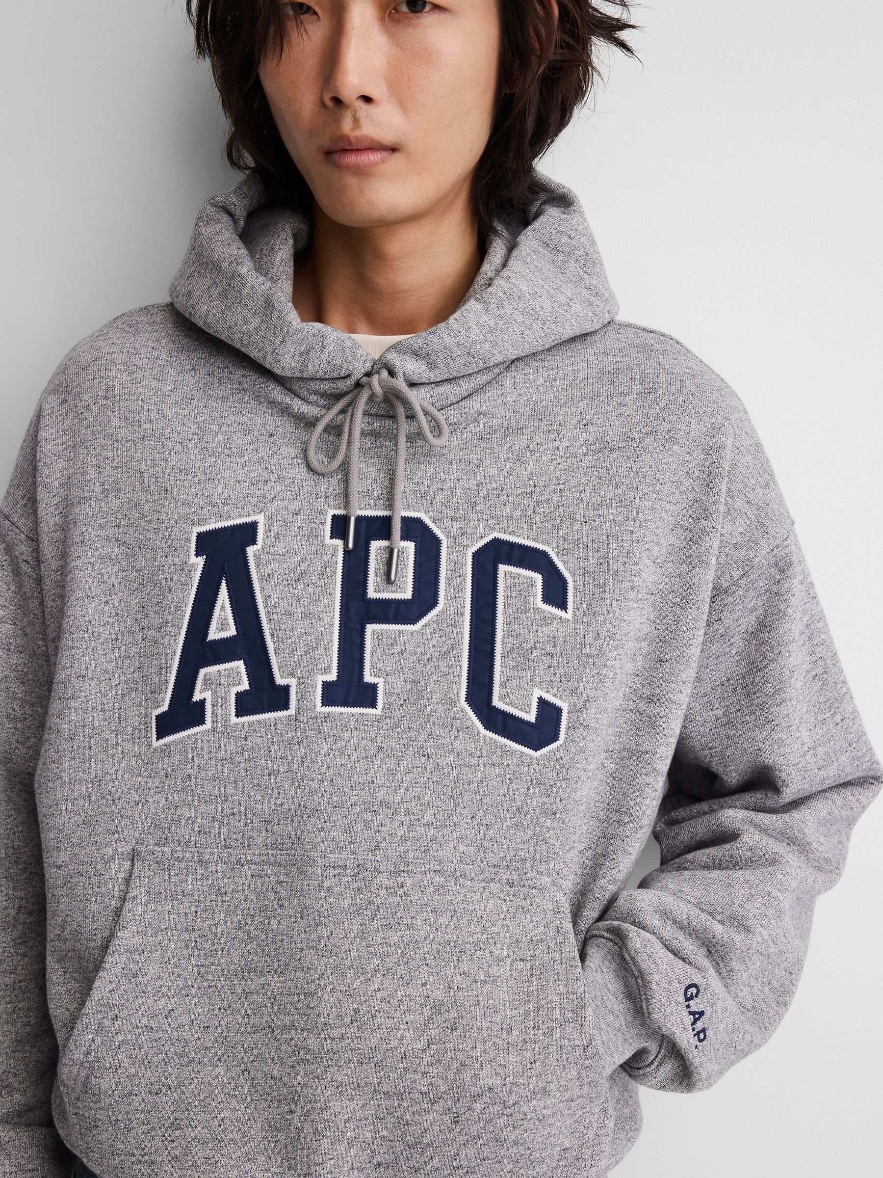 Gap x A.P.C. Grey Extra Heavyweight Logo Hoodie - Image 6 of 8