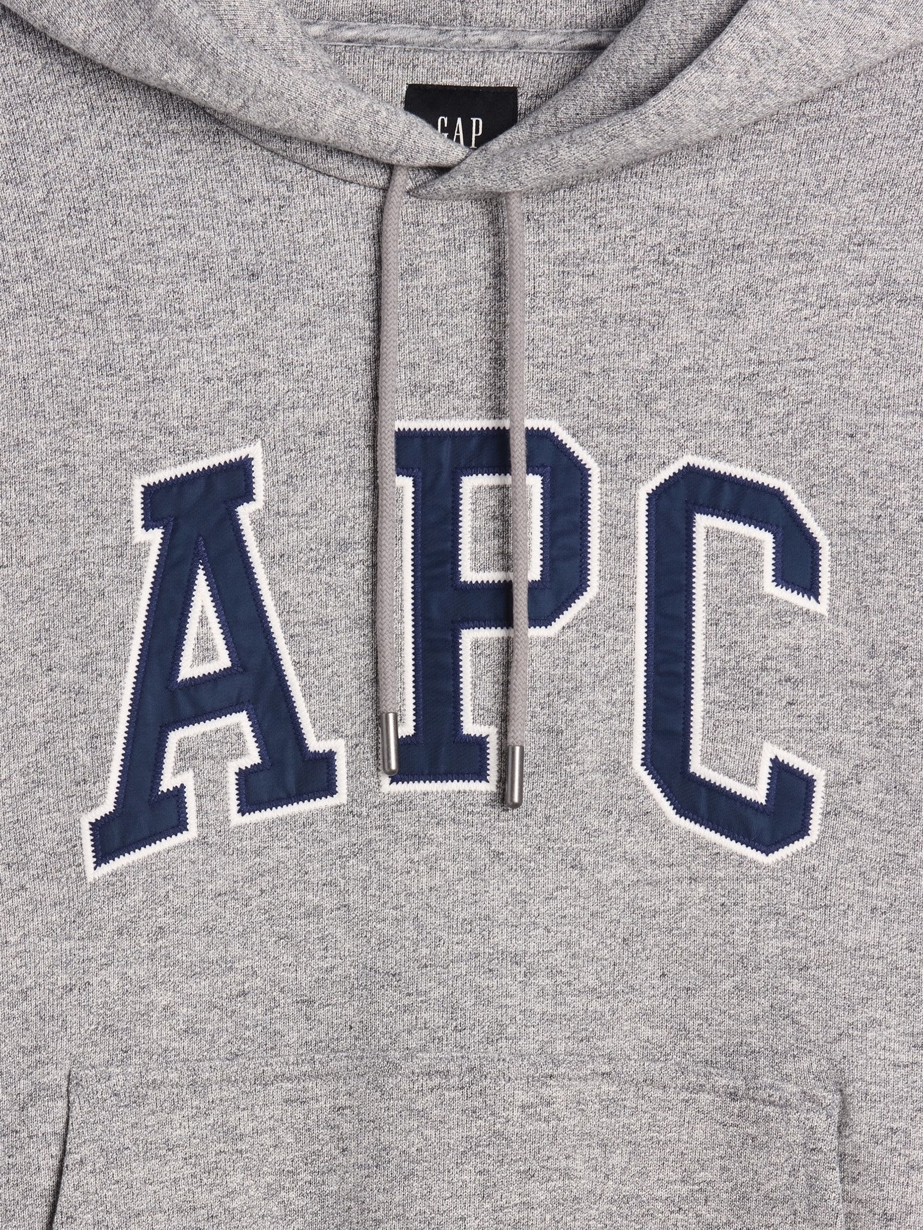 Gap x A.P.C. Grey Extra Heavyweight Logo Hoodie - Image 7 of 8