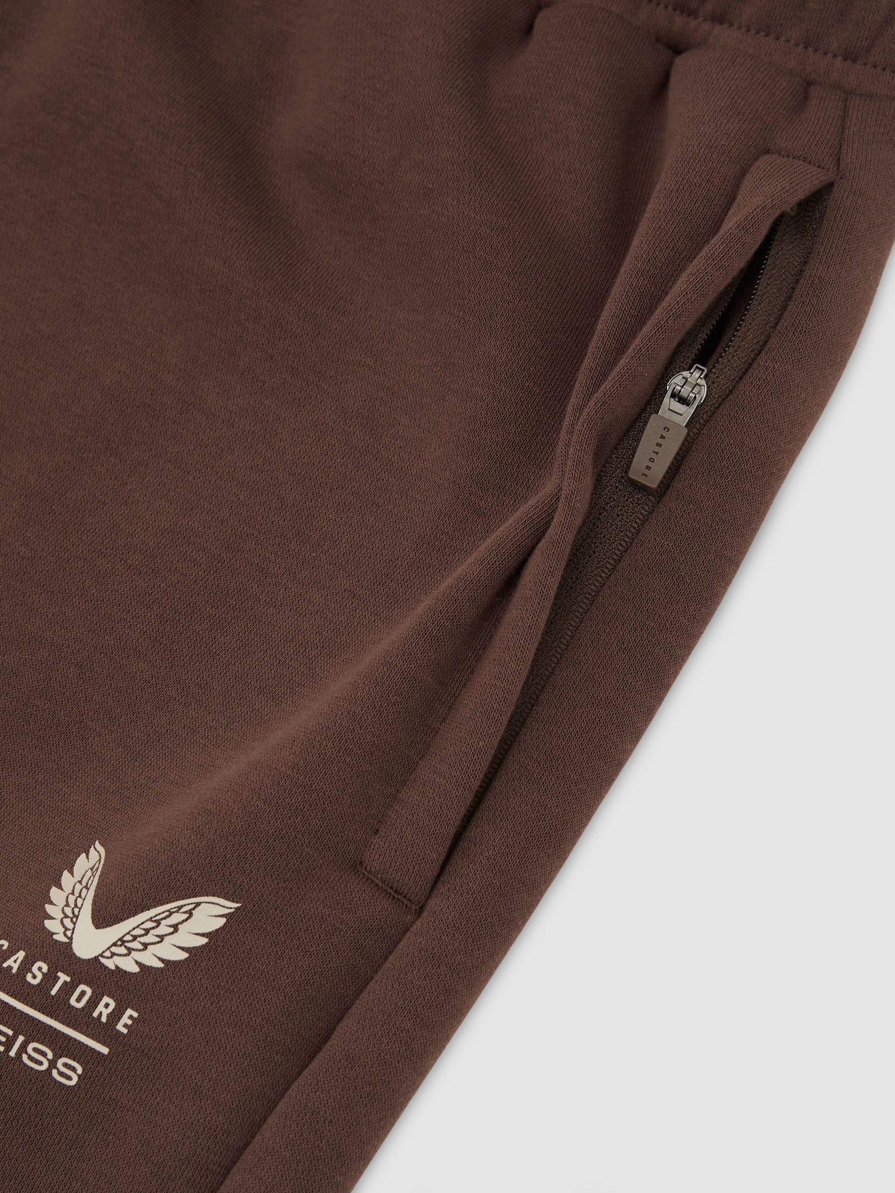 Reiss | Castore Relaxed-Fit Fleece Joggers in Cocoa Bark/Stone - Image 5 of 6