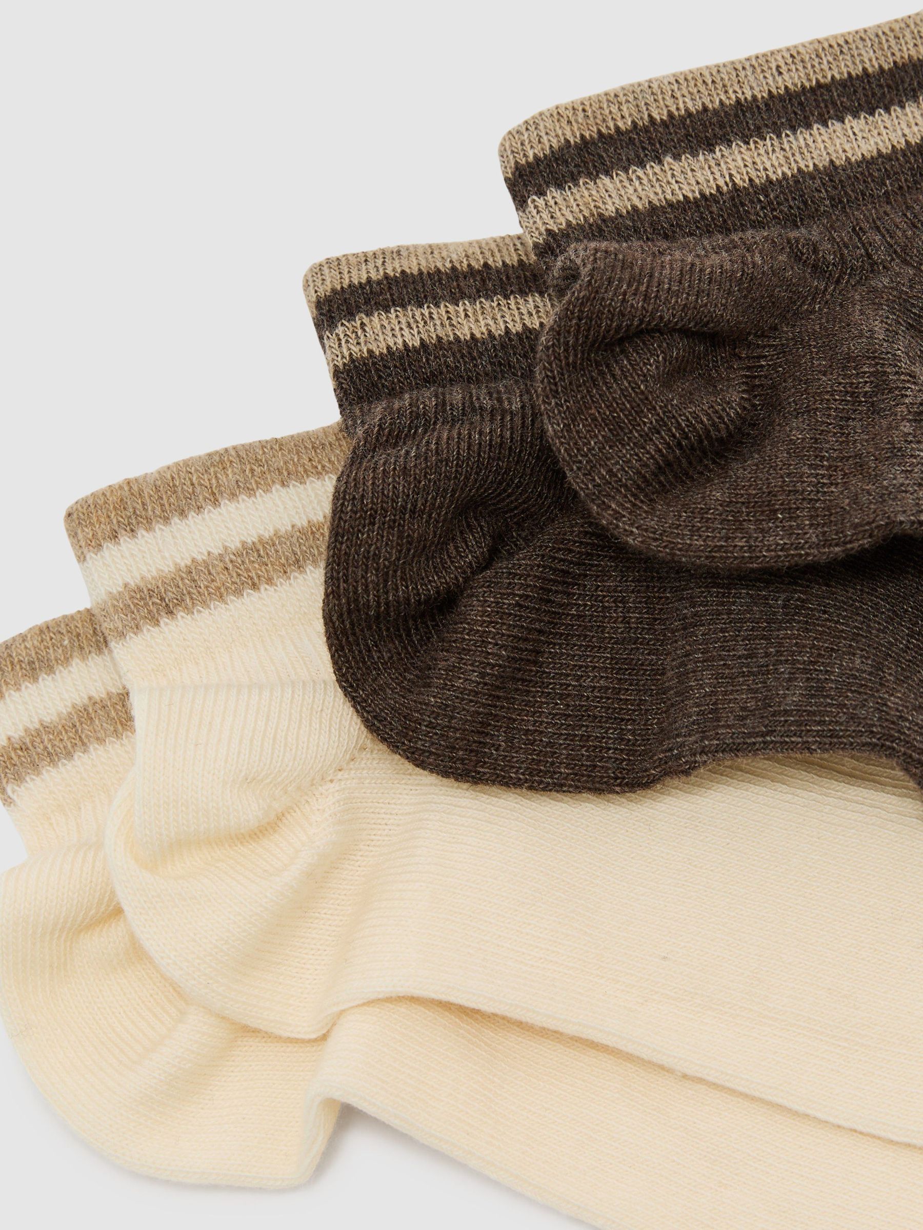 2-Pack Baumwollmischgewebe-Sneakersocken in Braun/Weiß - Bild 2 von 3