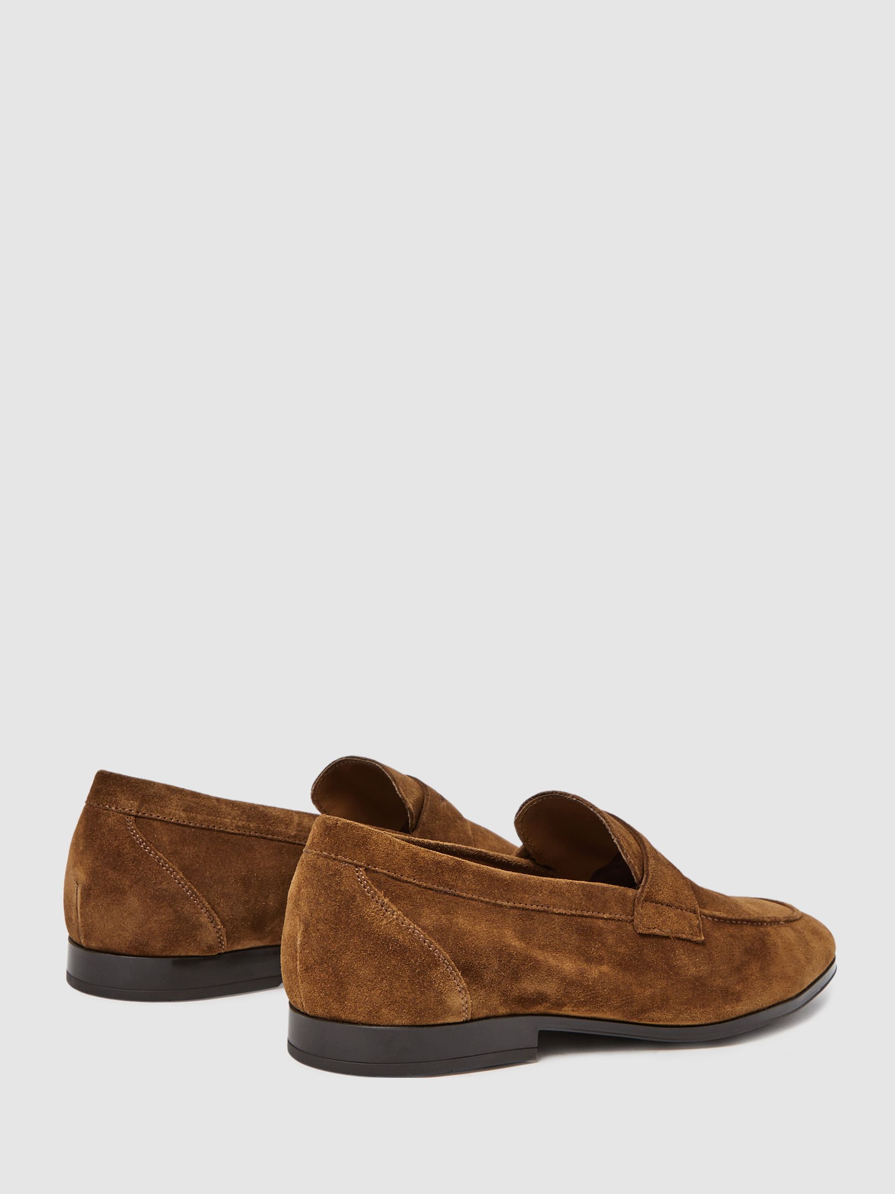 Suede Slip On Loafers in Tan - Image 3 of 5