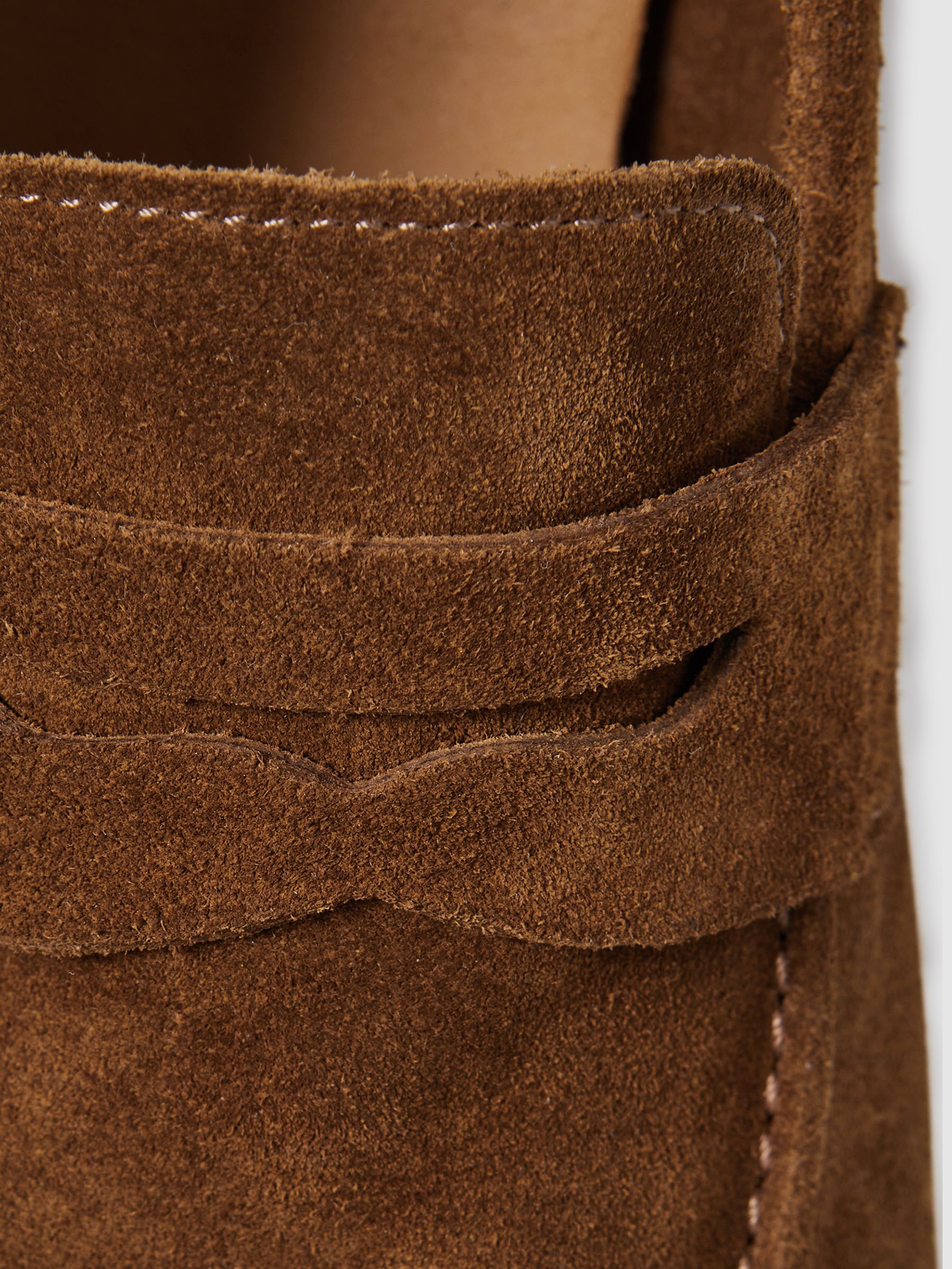 Suede Slip On Loafers in Tan - Image 5 of 5