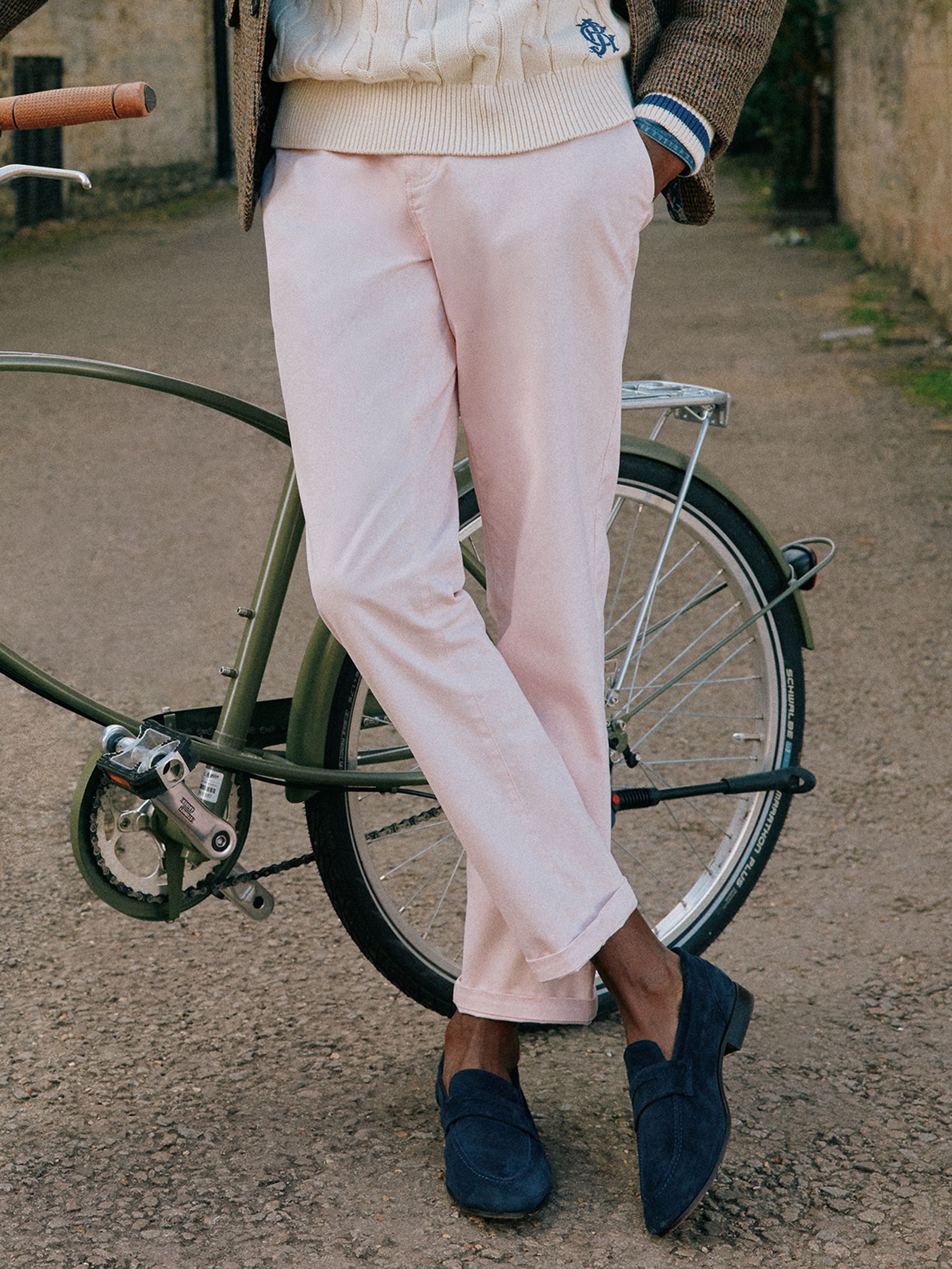 Stamford Light Pink Slim Fit Chinos - Image 1 of 8