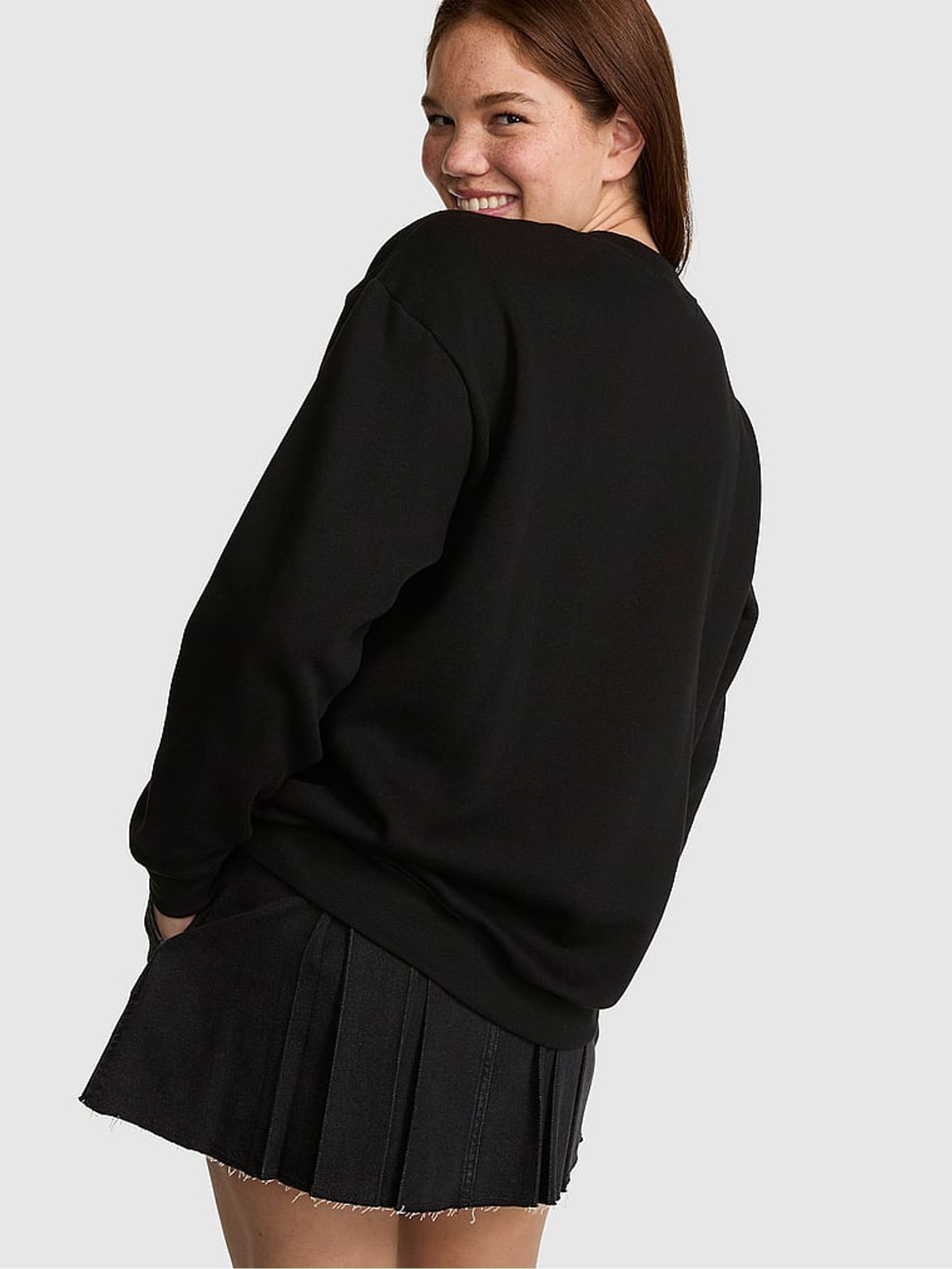 Black Sequin Backstage Fleece Sweatshirt - Image 2 of 2