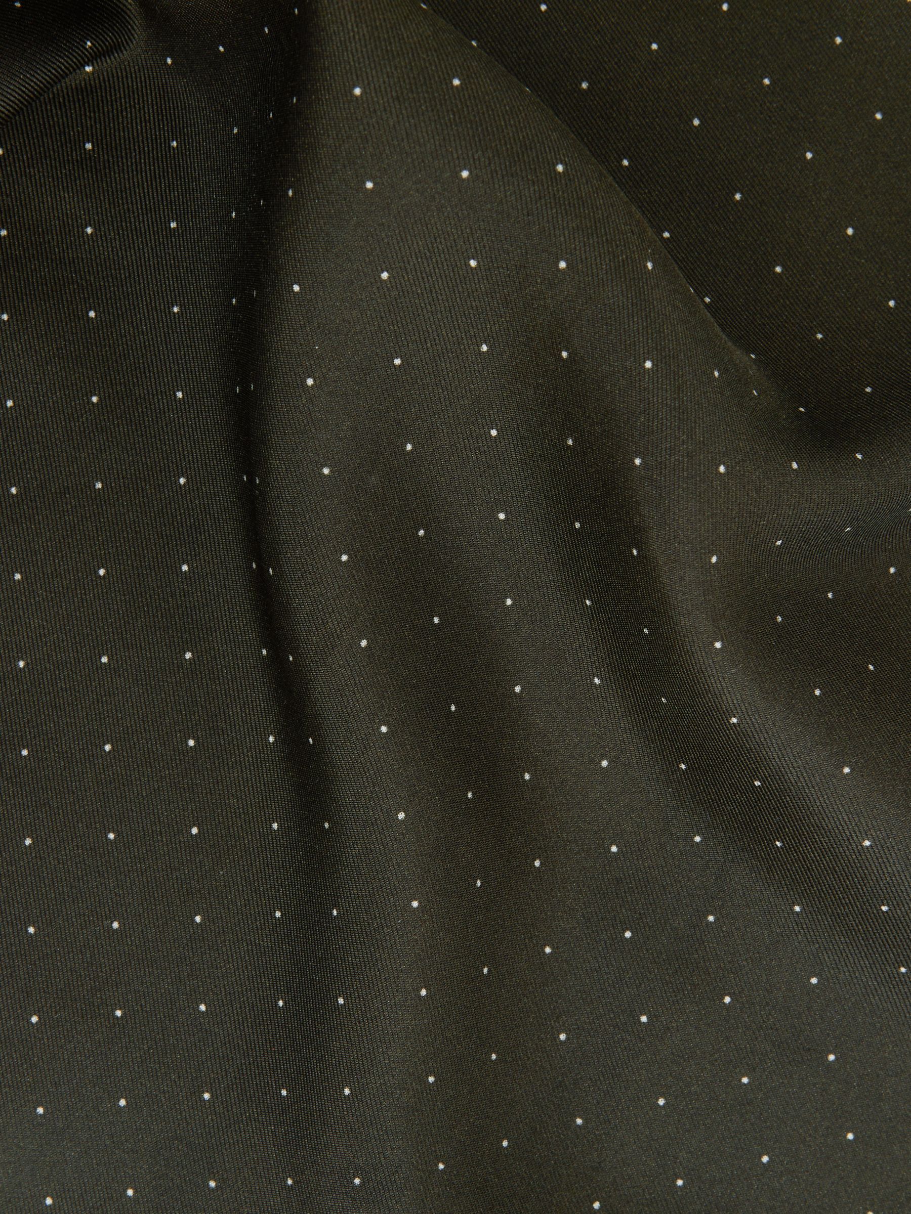 Polka Dot Silk Pocket Square in Dark Green - Image 5 of 5