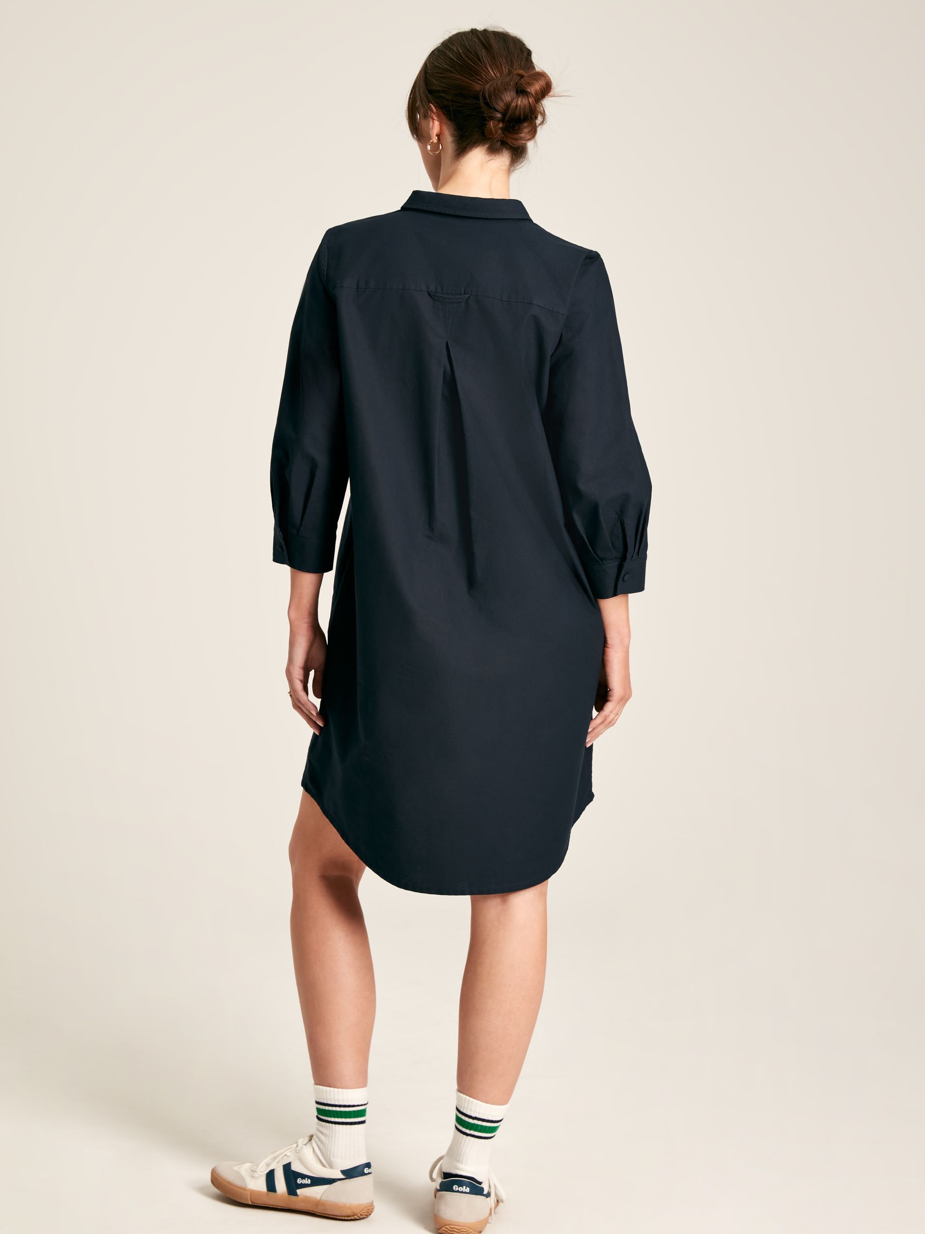 Marlowe Navy Blue Dress with Shirt/ Nehru Collar - Image 2 of 8
