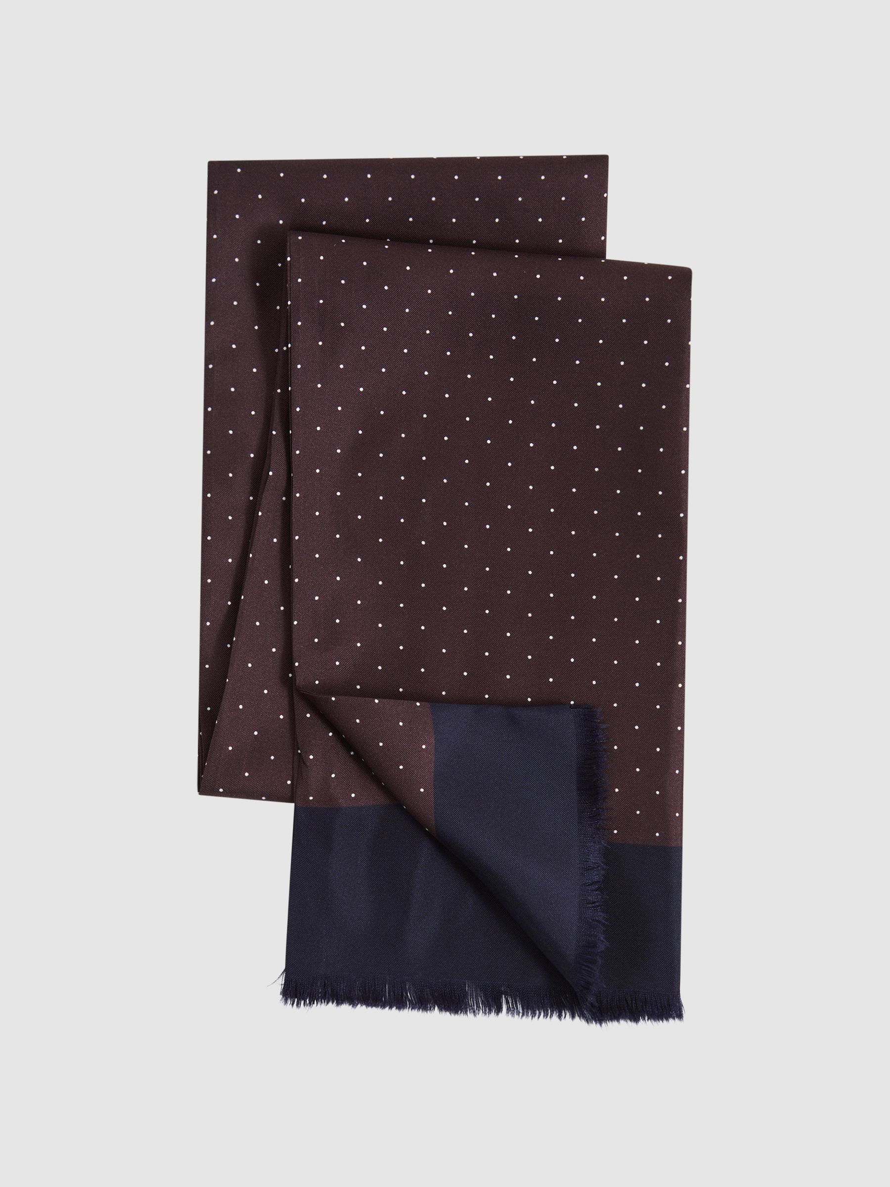 Silk Polka Dot Scarf in Bordeaux - Image 3 of 4