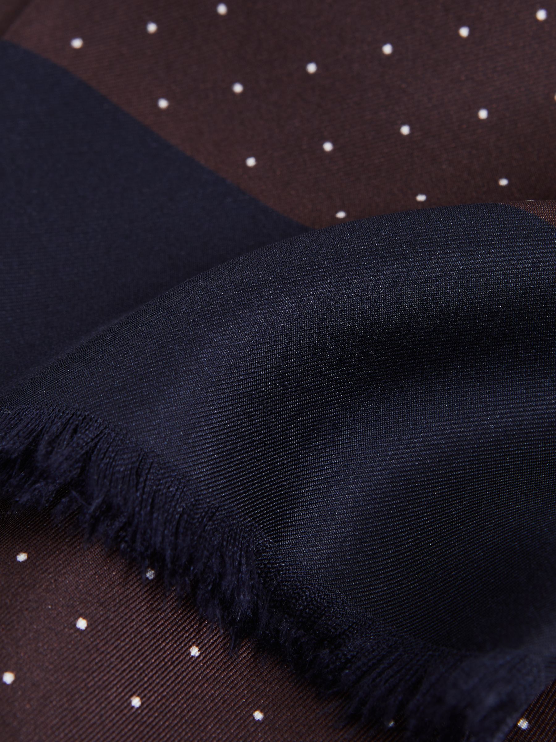 Silk Polka Dot Scarf in Bordeaux - Image 4 of 4