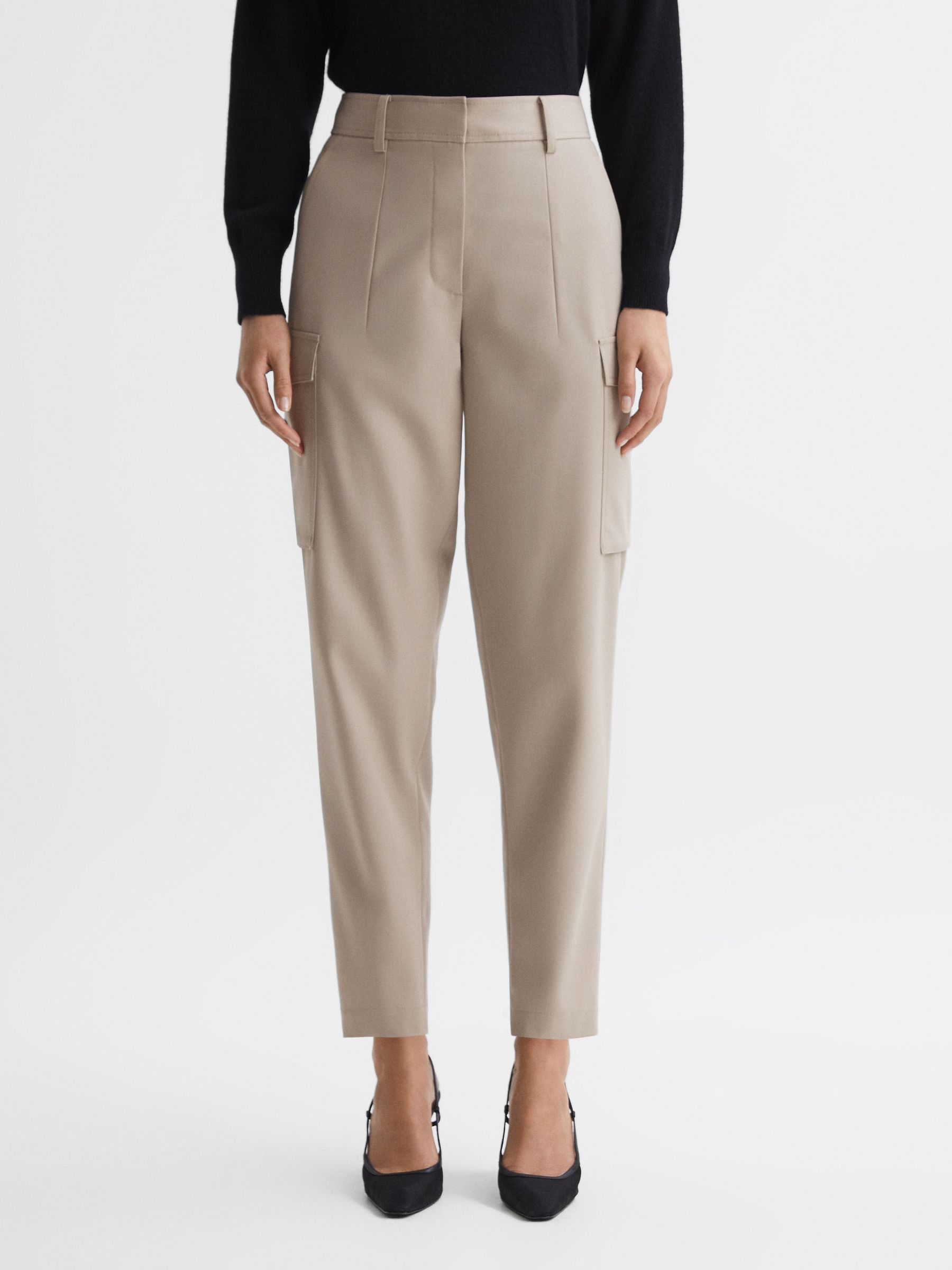Mid Rise Cargo Trousers in Neutral - Image 2 of 7