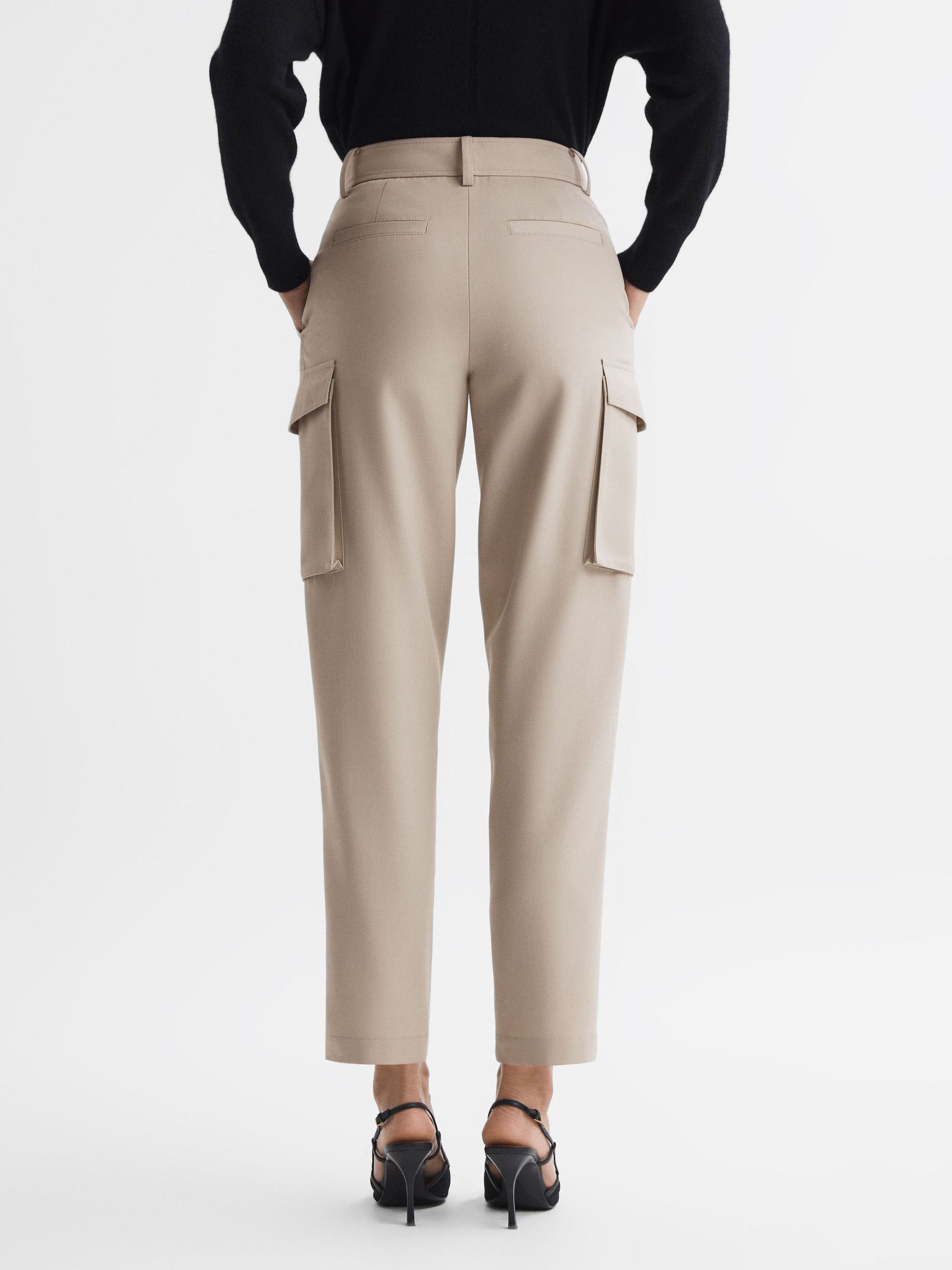 Mid Rise Cargo Trousers in Neutral - Image 3 of 7