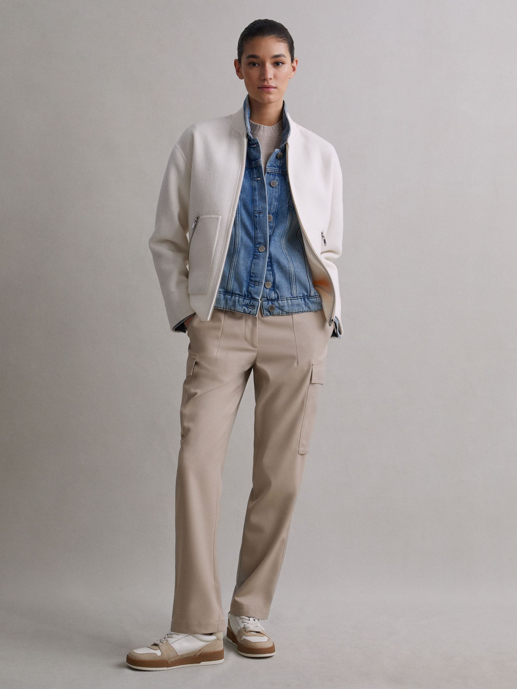 Mid Rise Cargo Trousers in Neutral - Image 4 of 7