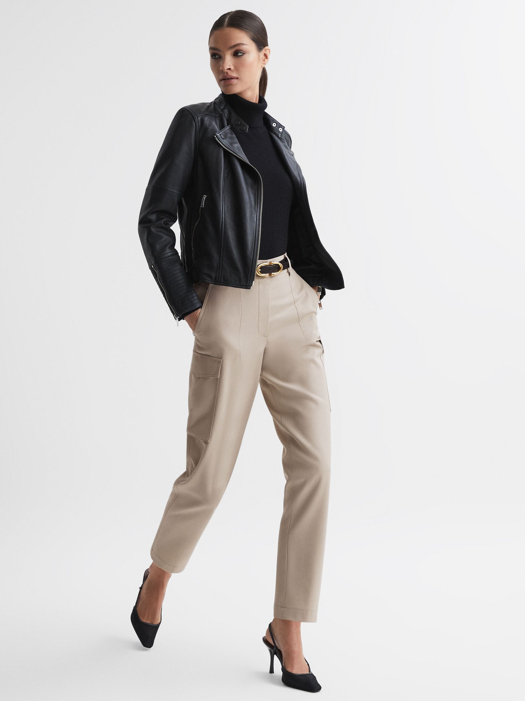 Mid Rise Cargo Trousers in Neutral - Image 5 of 7