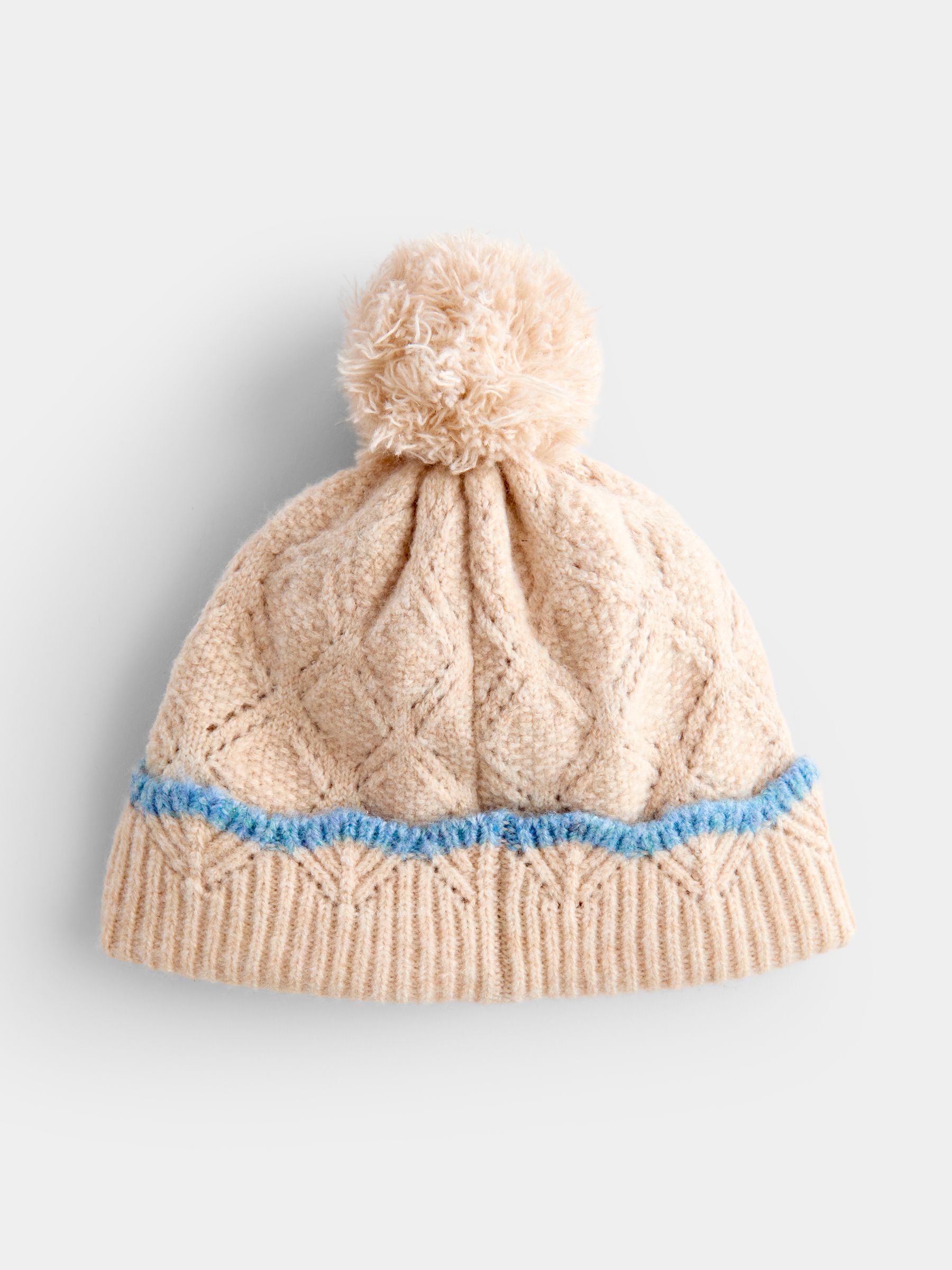 Natural Flower Pom Pom Knitted Hat - Image 2 of 4
