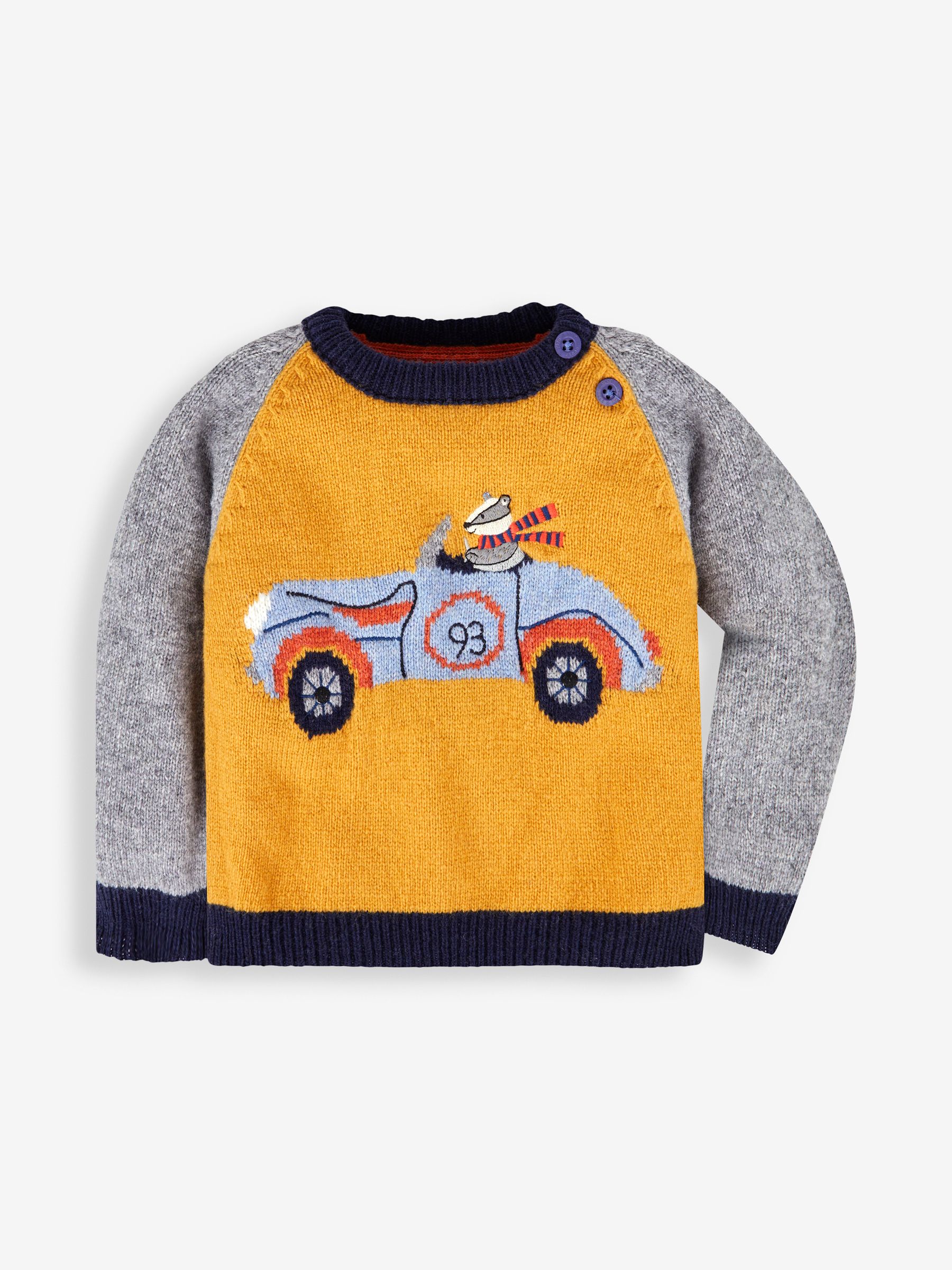 Mustard Boys' Classic Car Jumper - Image 1 of 2