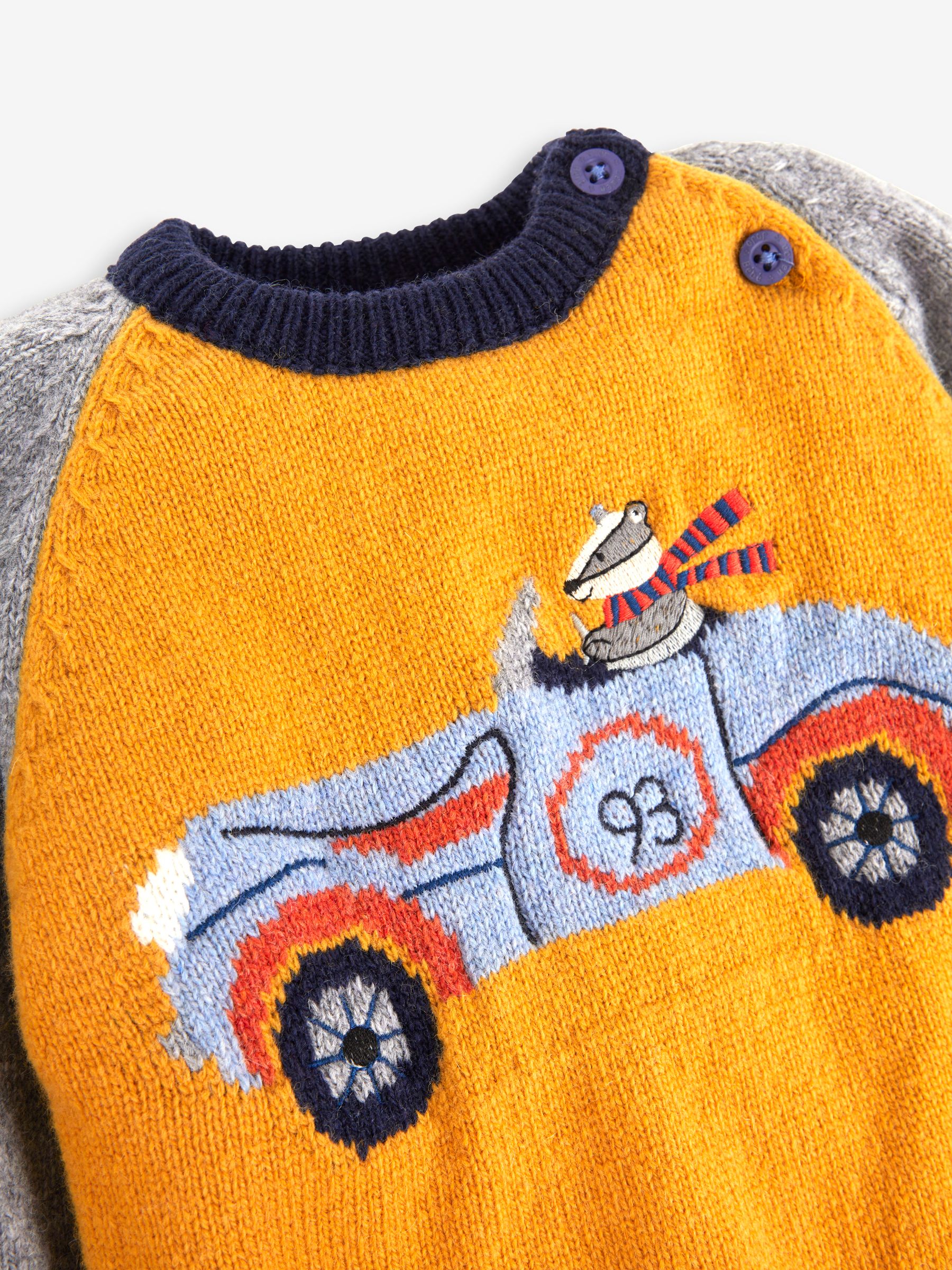 Mustard Boys' Classic Car Jumper - Image 2 of 2