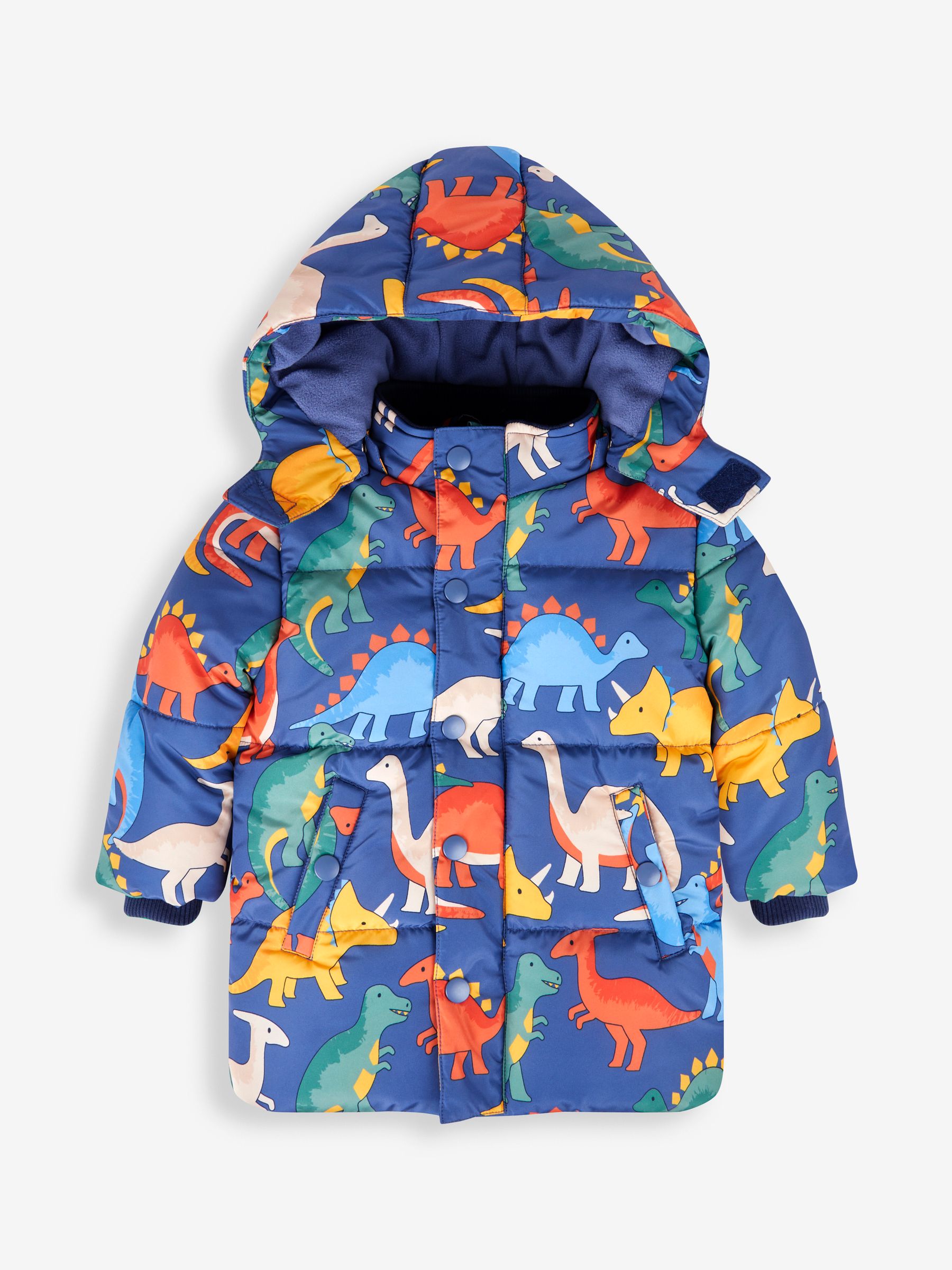 Denim Blue Dinosaur Character Puffer Jacket - Image 6 of 8